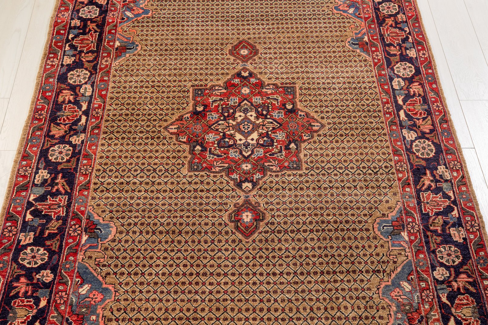 Hand-Knotted Vintage Wool Area Rug – 9' 9" x 4' 10" (297 x 148 cm) - Yasi & Fara
