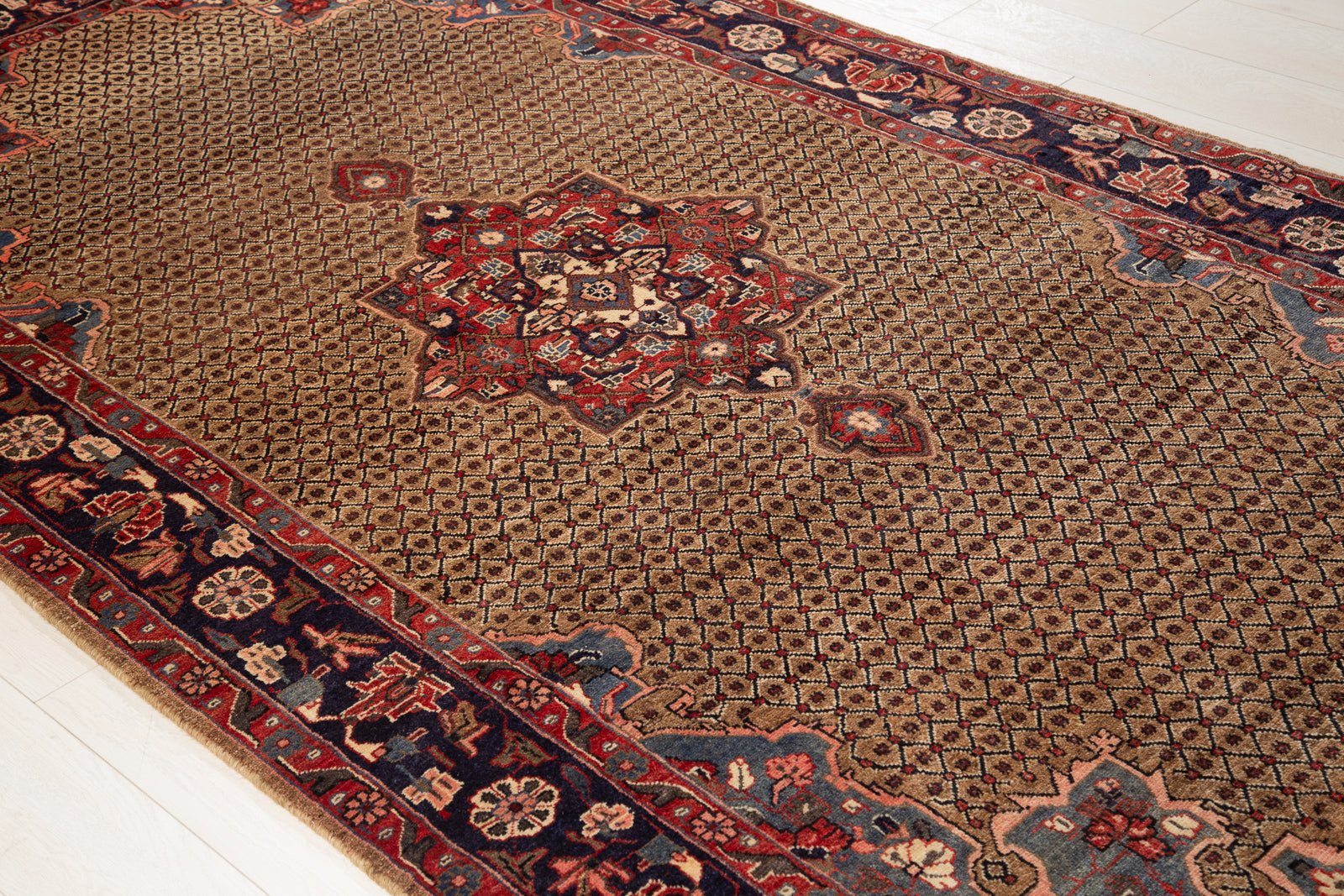 Hand-Knotted Vintage Wool Area Rug – 9' 9" x 4' 10" (297 x 148 cm) - Yasi & Fara