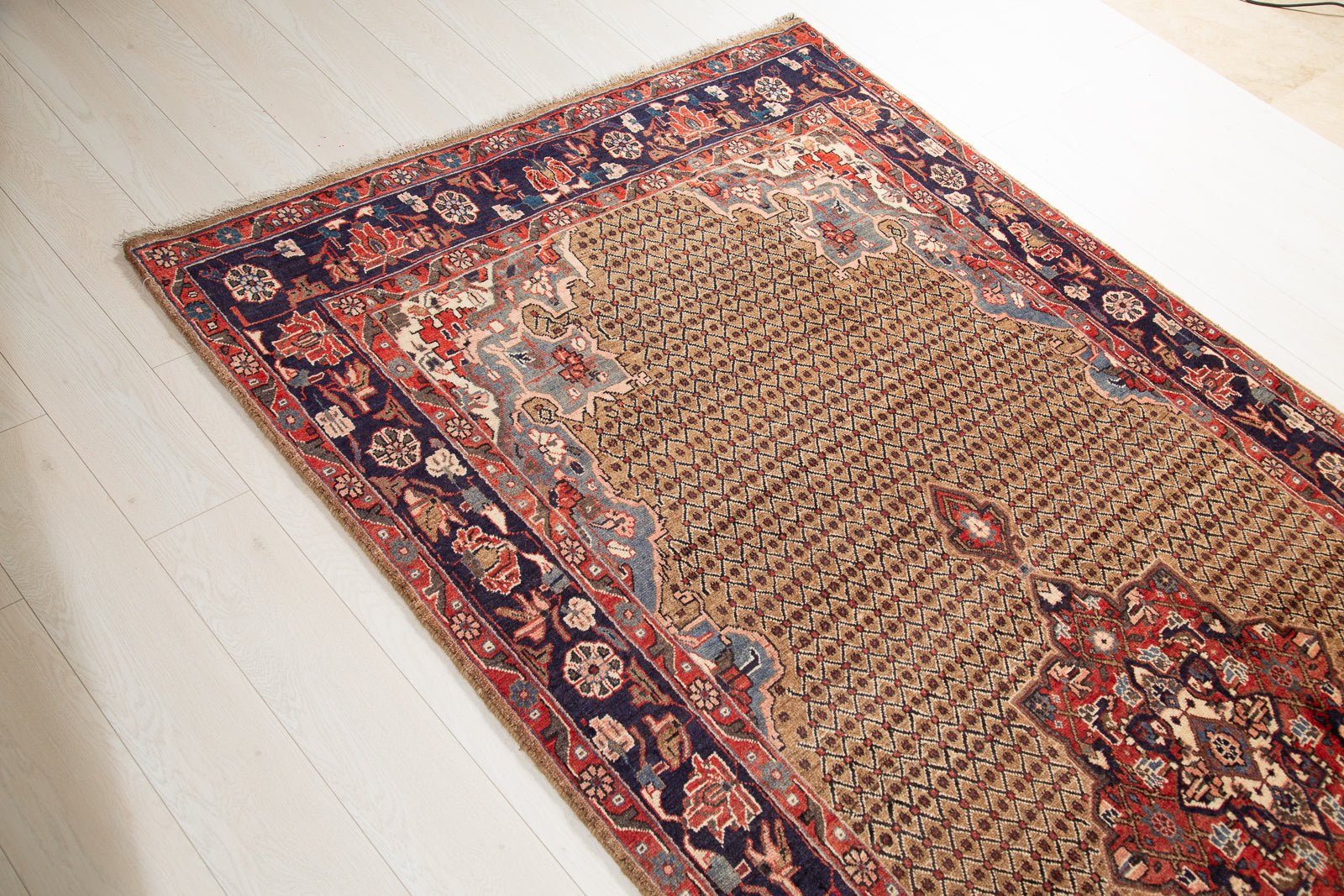 Hand-Knotted Vintage Wool Area Rug – 9' 9" x 4' 10" (297 x 148 cm) - Yasi & Fara