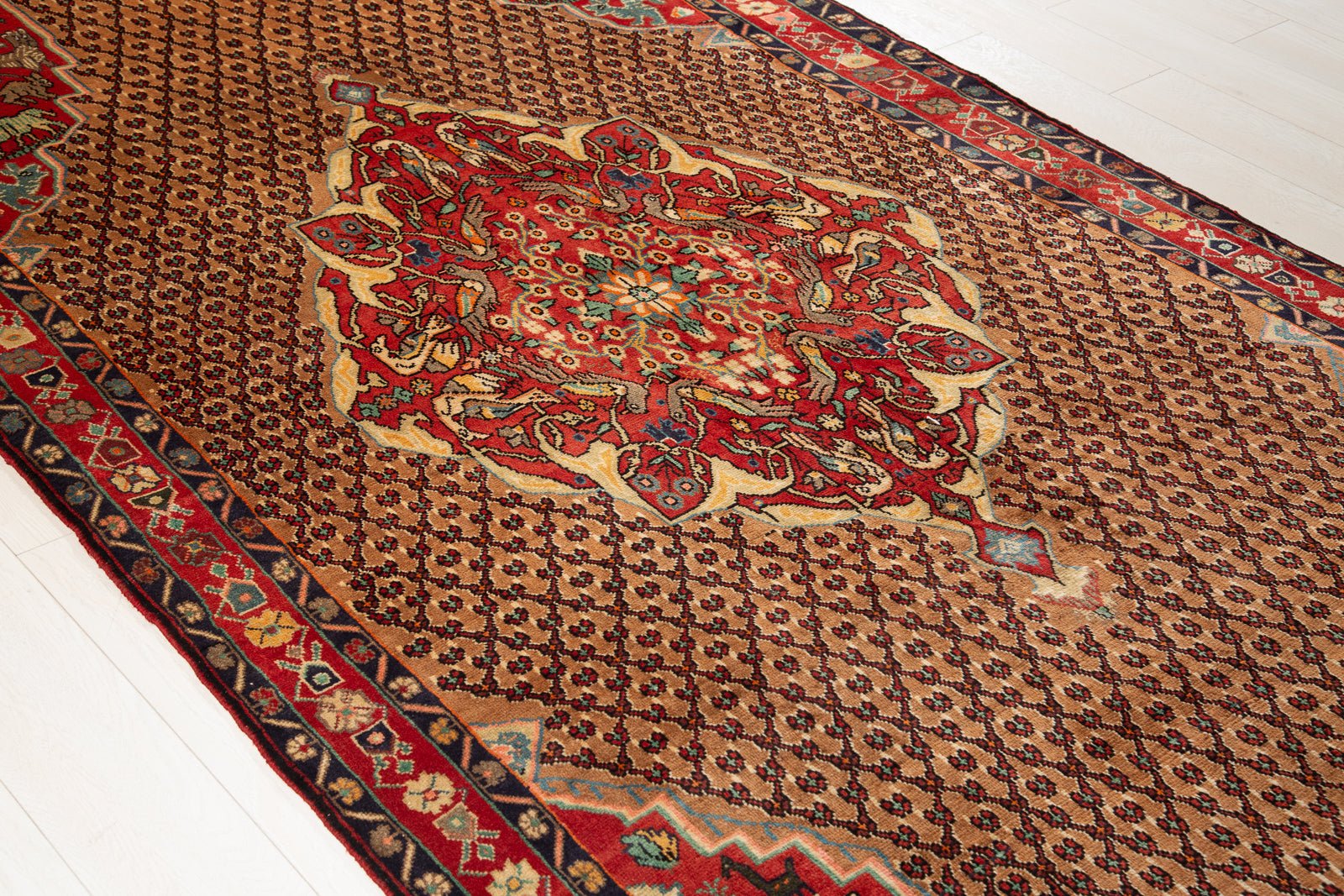 Hand-Knotted Vintage Wool Area Rug – 9' 5" x 5' 1" (287 x 154 cm) - Yasi & Fara