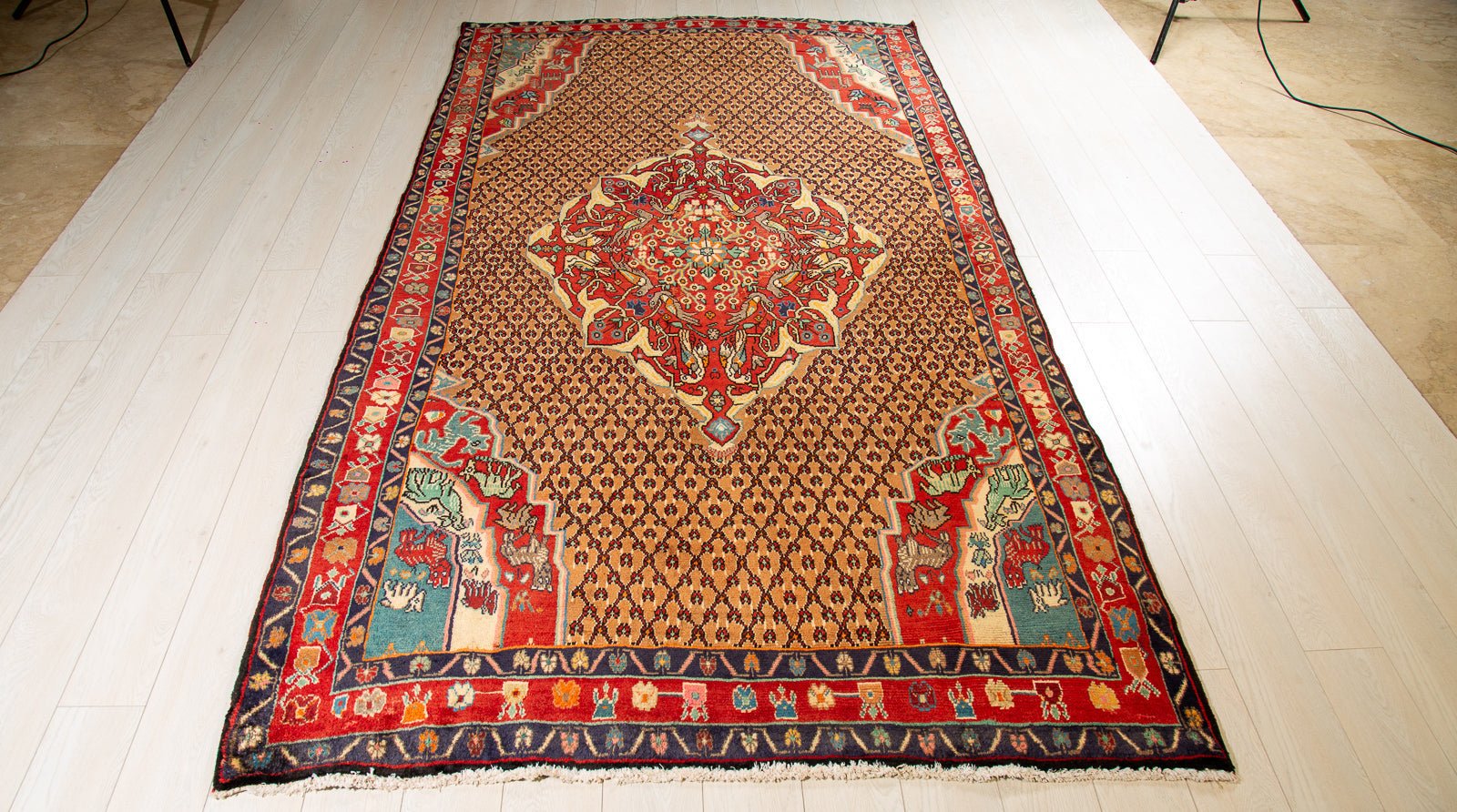 Hand-Knotted Vintage Wool Area Rug – 9' 5" x 5' 1" (287 x 154 cm) - Yasi & Fara