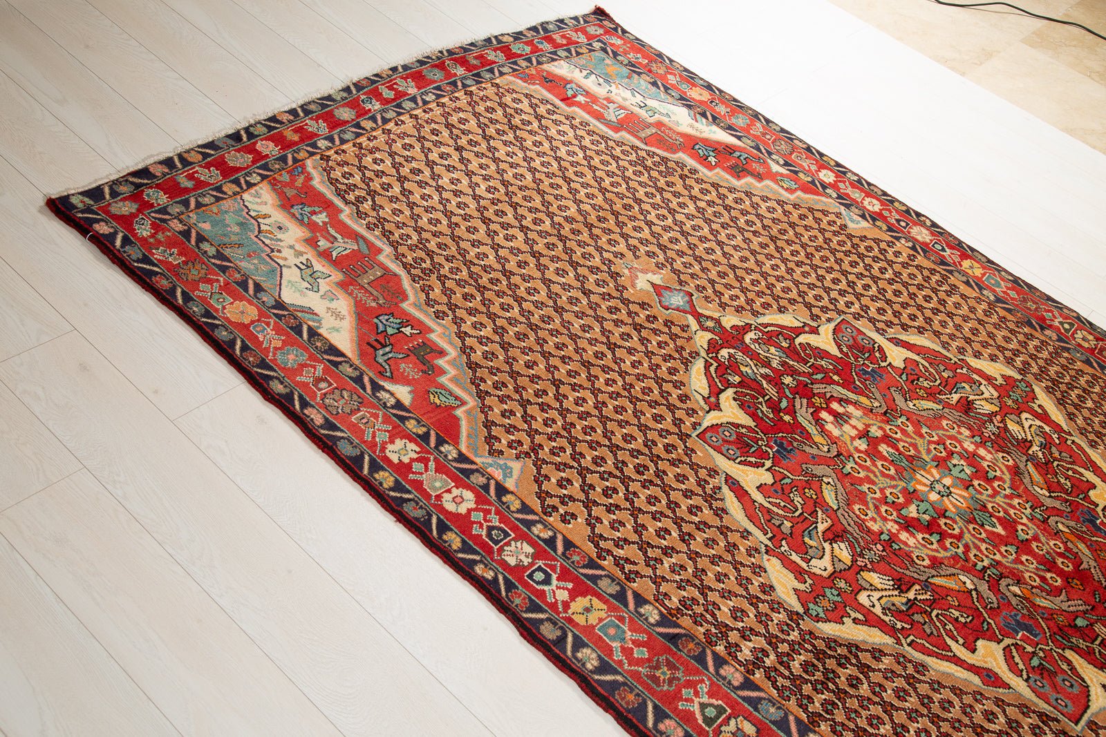 Hand-Knotted Vintage Wool Area Rug – 9' 5" x 5' 1" (287 x 154 cm) - Yasi & Fara