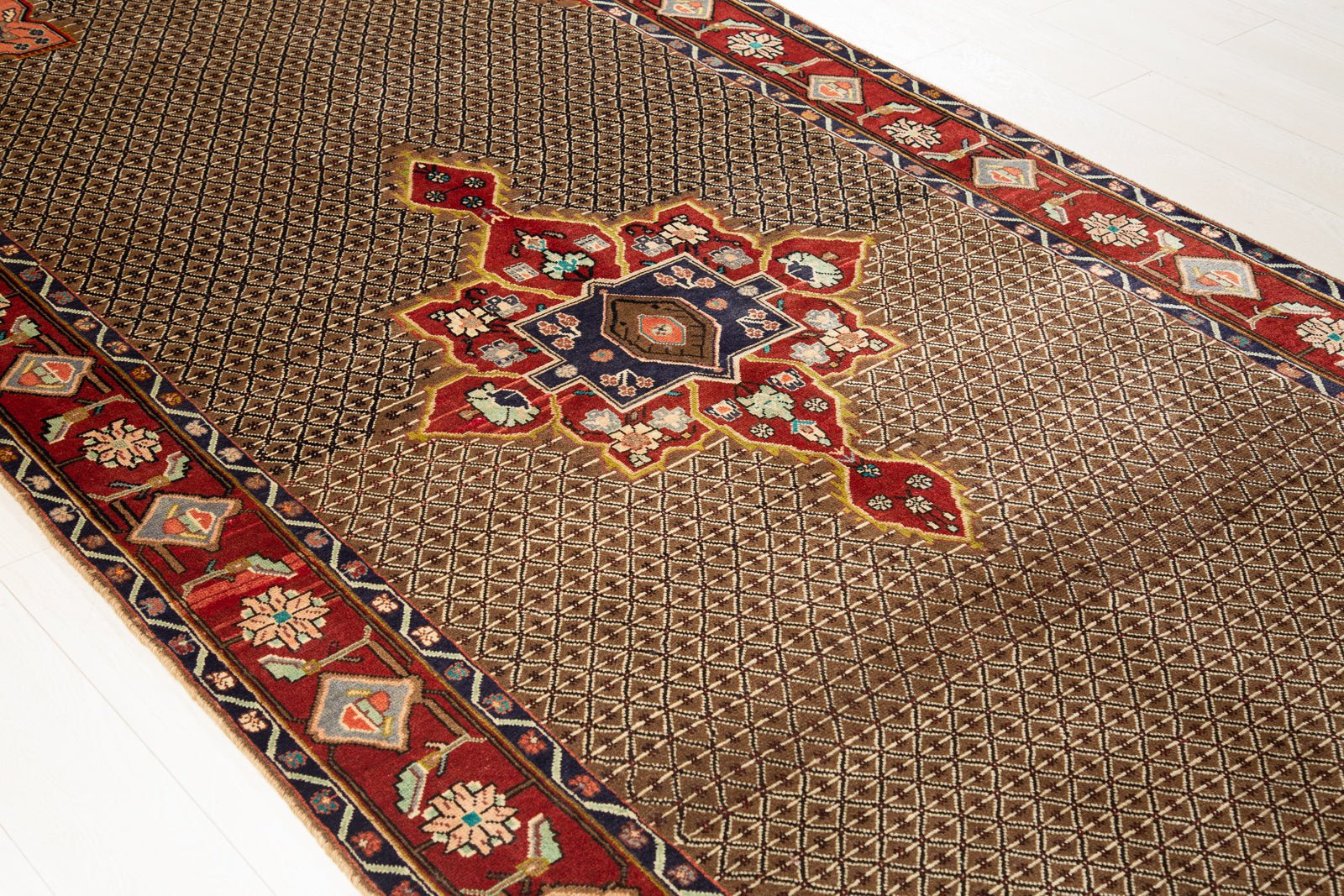 Hand-Knotted Vintage Wool Area Rug – 10' 6" x 4' 11" (320 x 151 cm) - Yasi & Fara