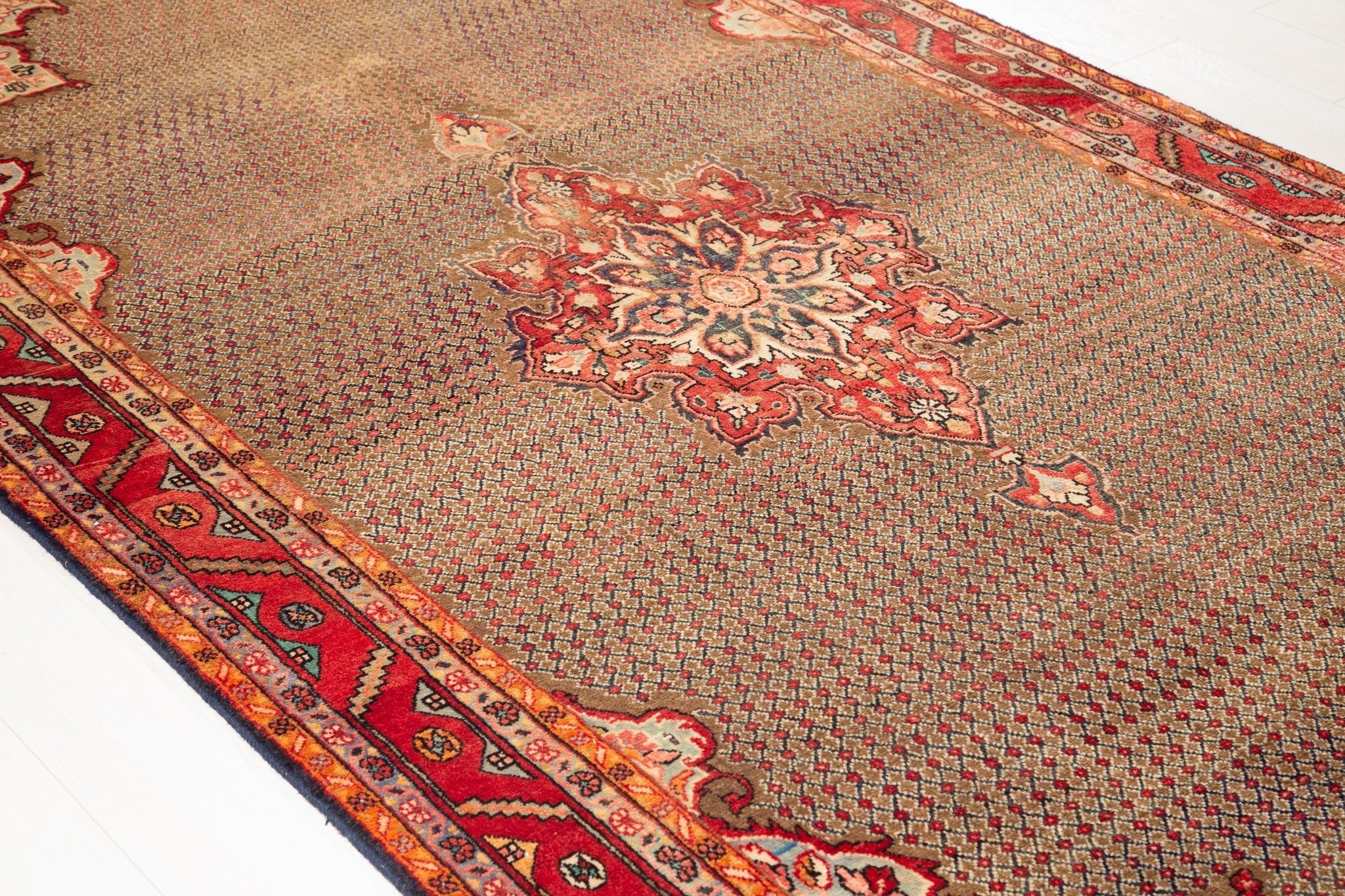 Hand-Knotted Vintage Wool Area Rug – 9' 9" x 5' 2" (298 x 157 cm) - Yasi & Fara