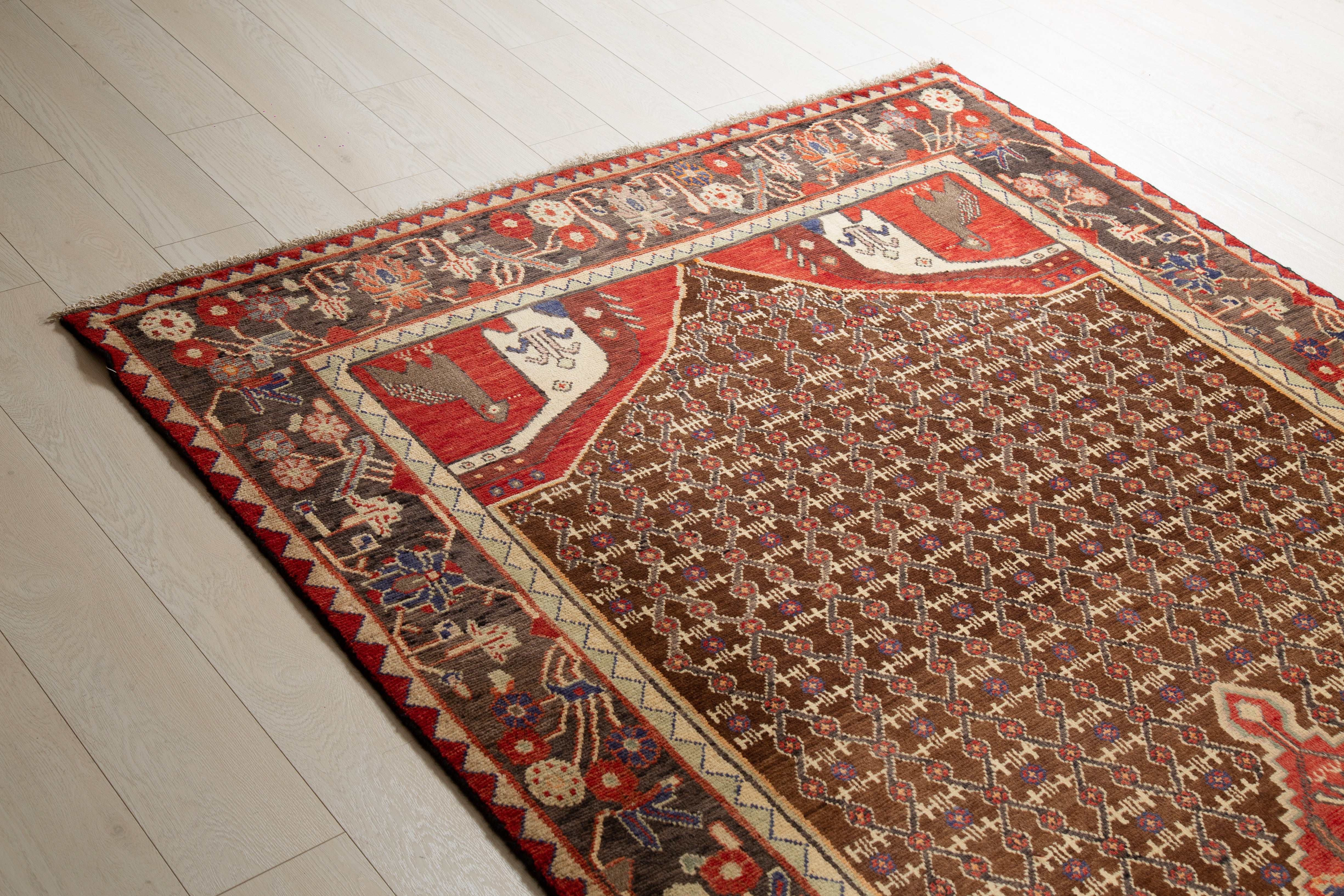 Hand-Knotted Vintage Wool Area Rug – 10' x 4' 10" (304 x 148 cm) - Yasi & Fara