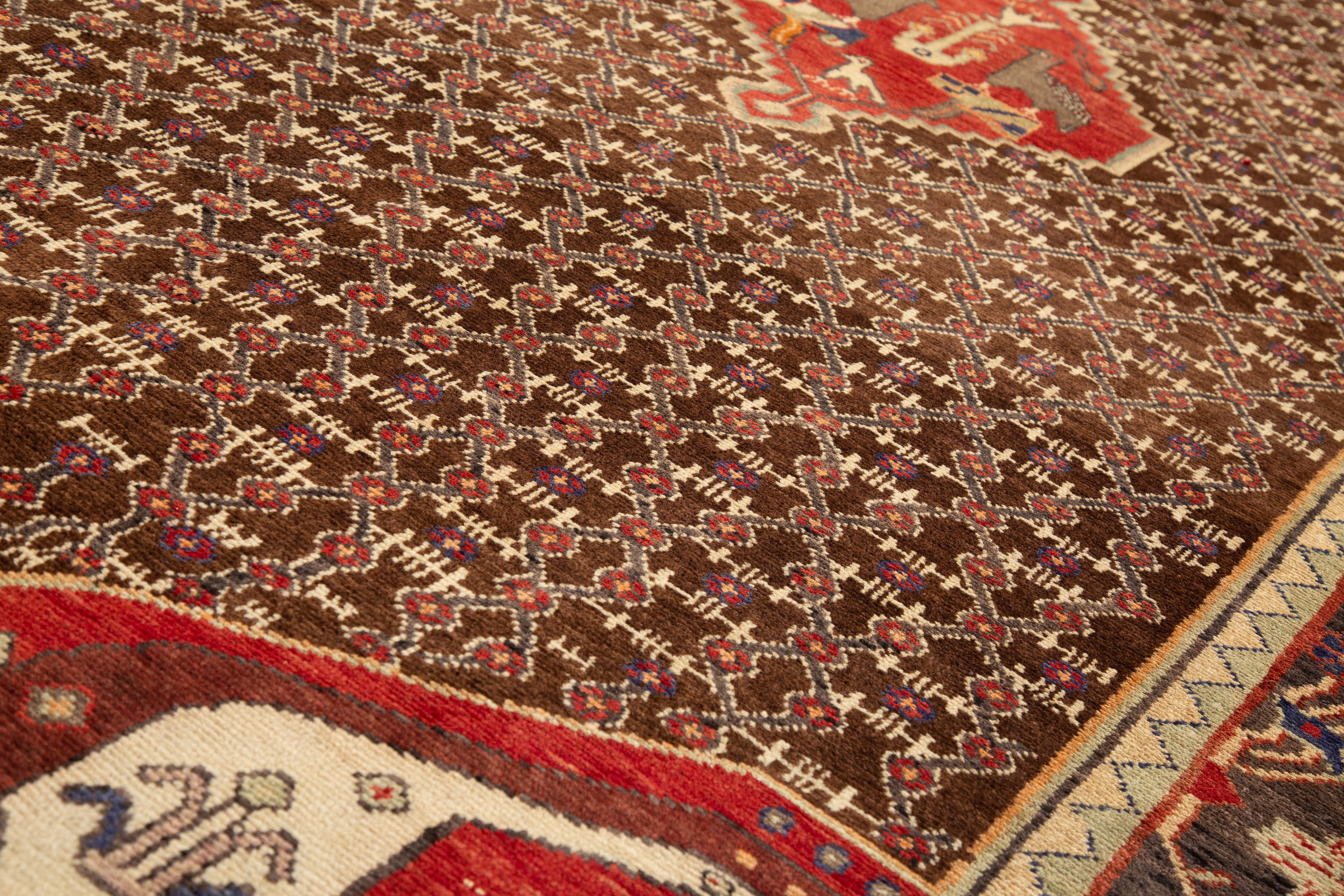 Hand-Knotted Vintage Wool Area Rug – 10' x 4' 10" (304 x 148 cm) - Yasi & Fara