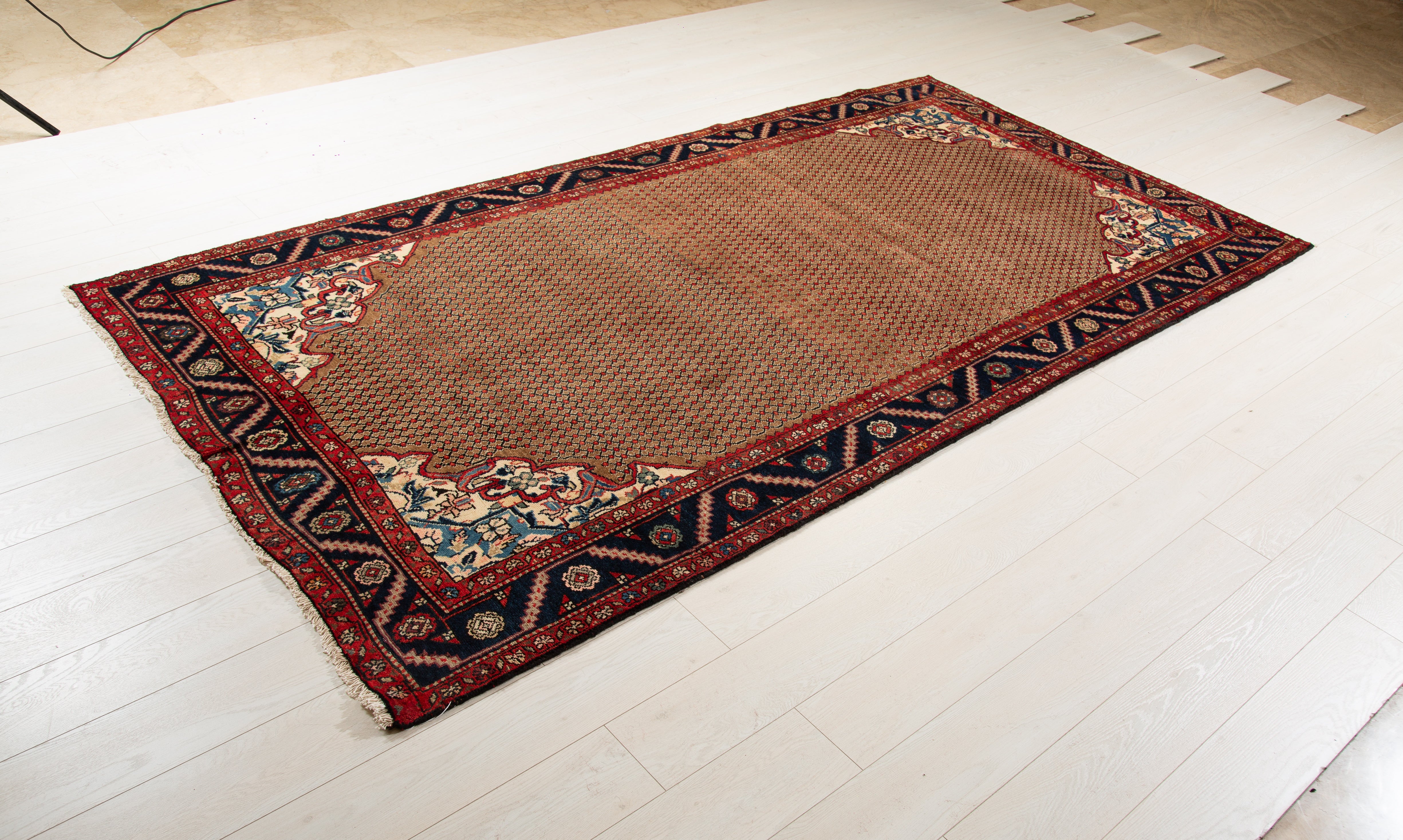 Hand-Knotted Vintage Wool Area Rug – 9' 5" x 4' 10" (287 x 146 cm) - Yasi & Fara