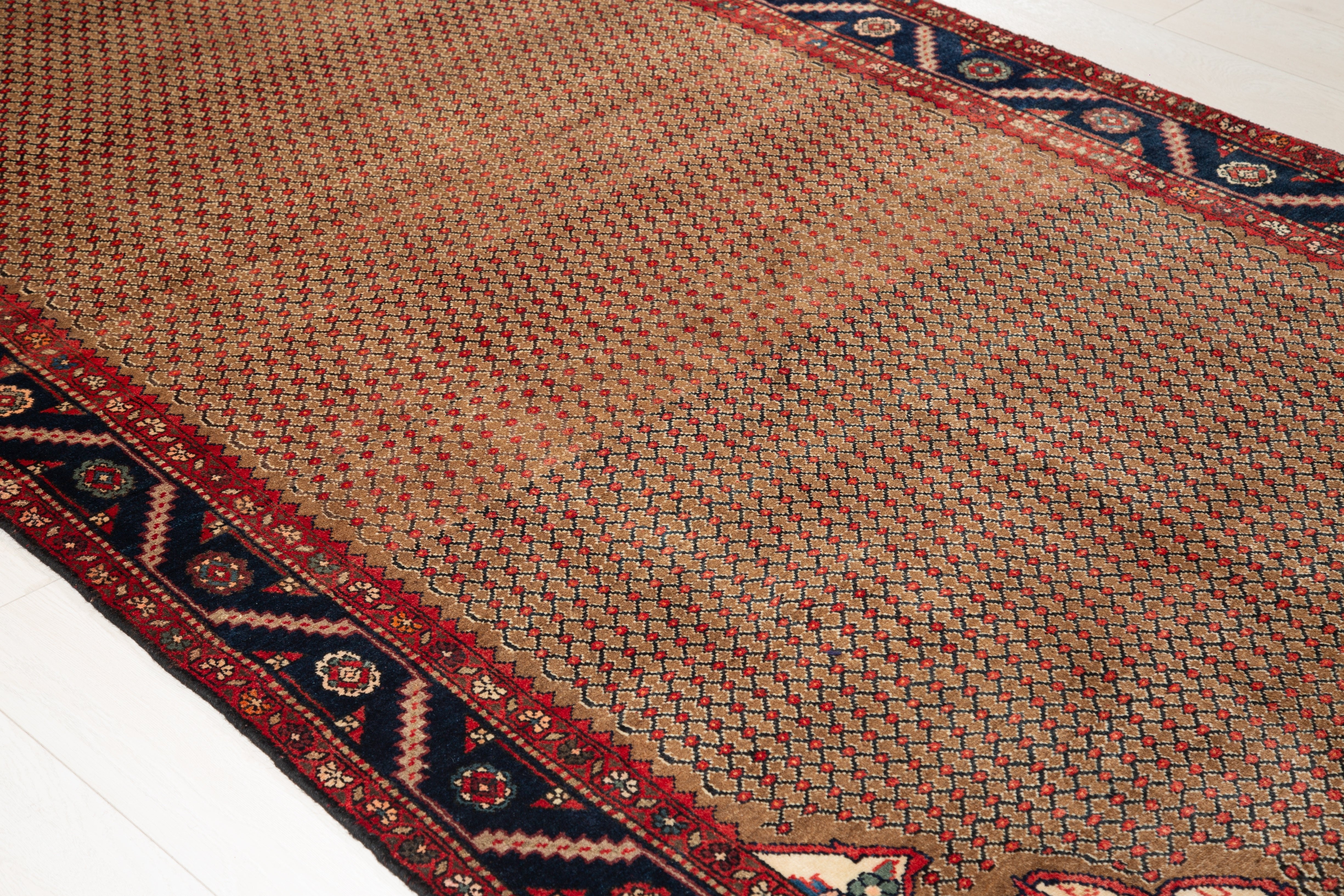 Hand-Knotted Vintage Wool Area Rug – 9' 5" x 4' 10" (287 x 146 cm) - Yasi & Fara