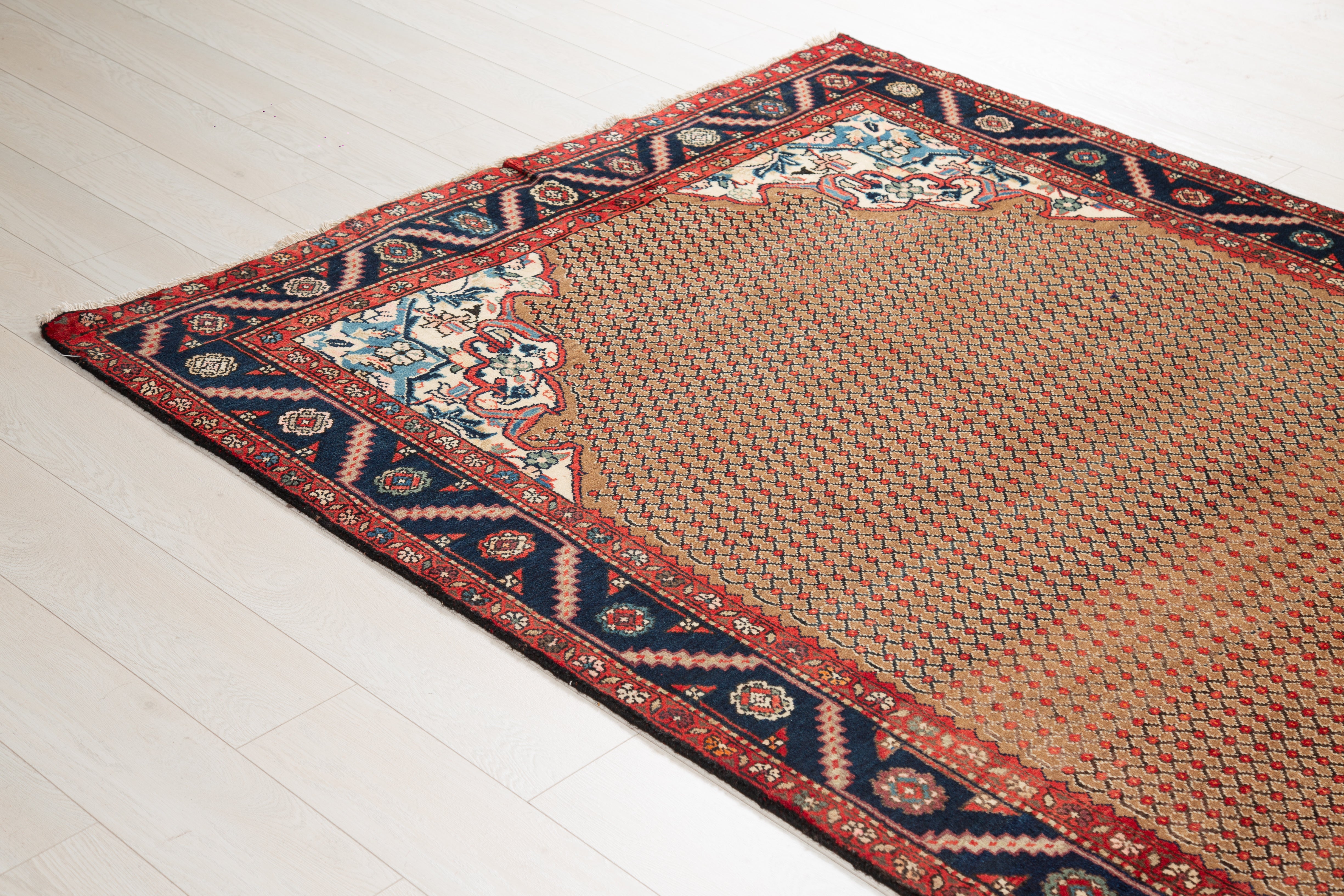 Hand-Knotted Vintage Wool Area Rug – 9' 5" x 4' 10" (287 x 146 cm) - Yasi & Fara