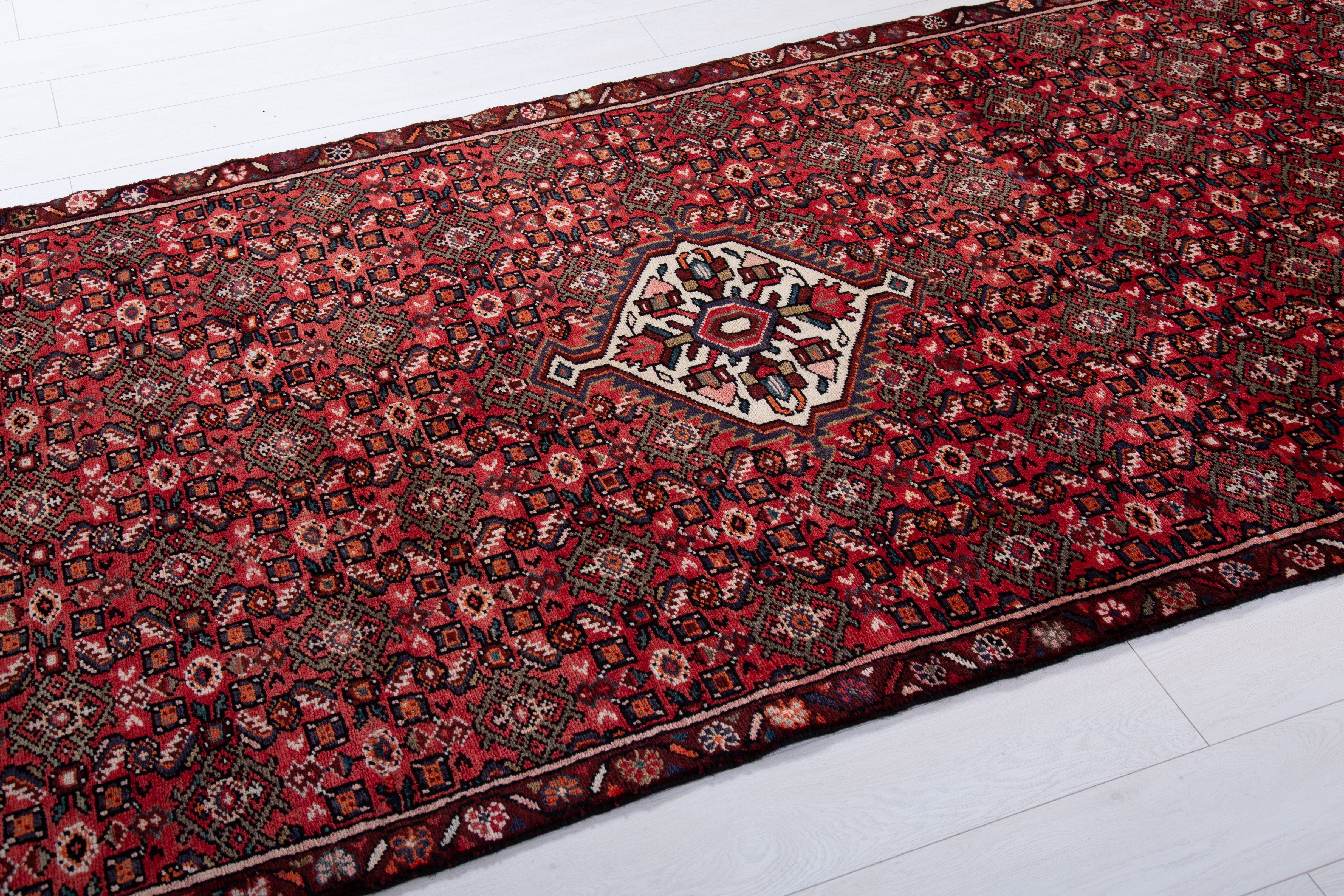 Hand-Knotted Vintage Wool Runner Rug – 9' 9" x 4' 1" (298 x 125 cm) - Yasi & Fara