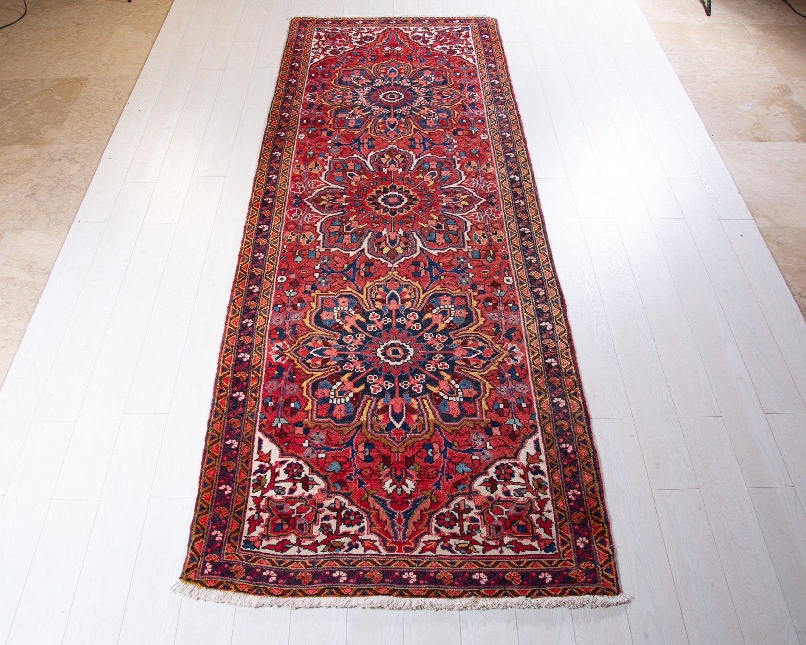 Hand-Knotted Vintage Wool Runner Rug – 10' 8" x 3' 10" (325 x 117 cm) - Yasi & Fara