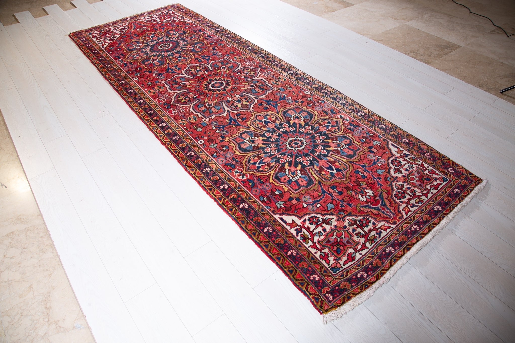 Hand-Knotted Vintage Wool Runner Rug – 10' 8" x 3' 10" (325 x 117 cm) - Yasi & Fara
