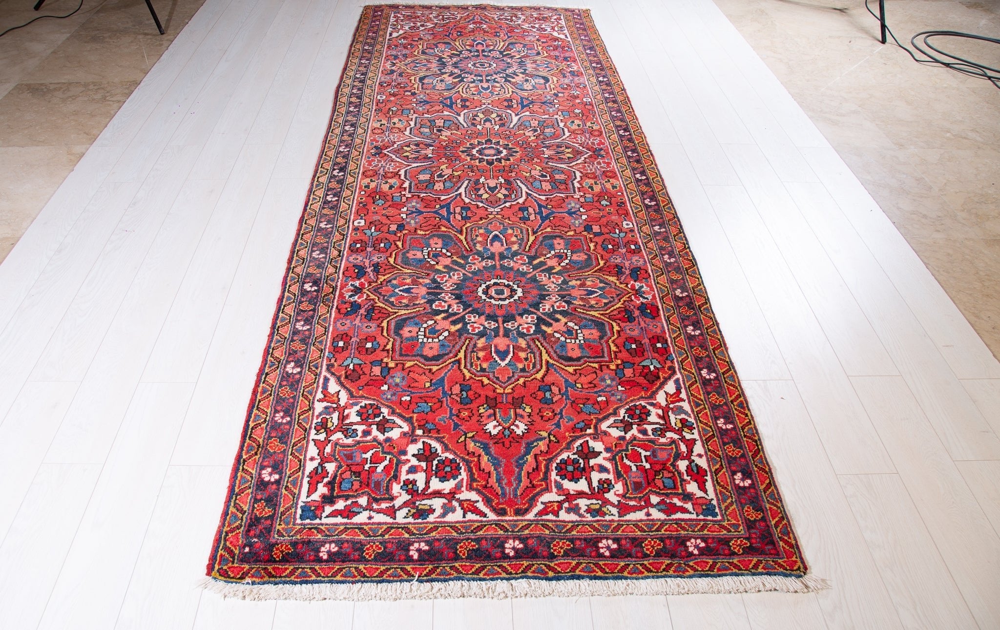 Hand-Knotted Vintage Wool Runner Rug – 10' 8" x 3' 10" (325 x 117 cm) - Yasi & Fara