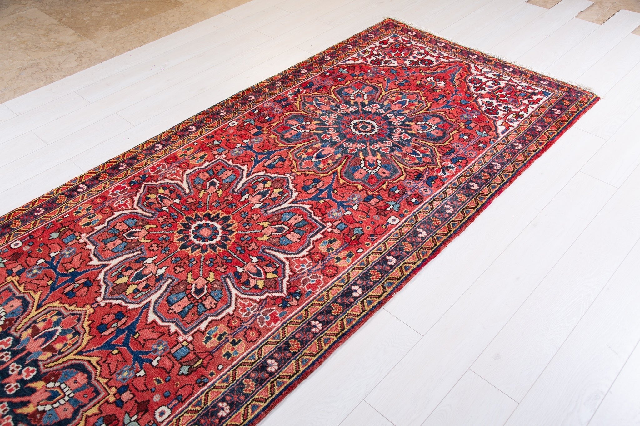 Hand-Knotted Vintage Wool Runner Rug – 10' 8" x 3' 10" (325 x 117 cm) - Yasi & Fara