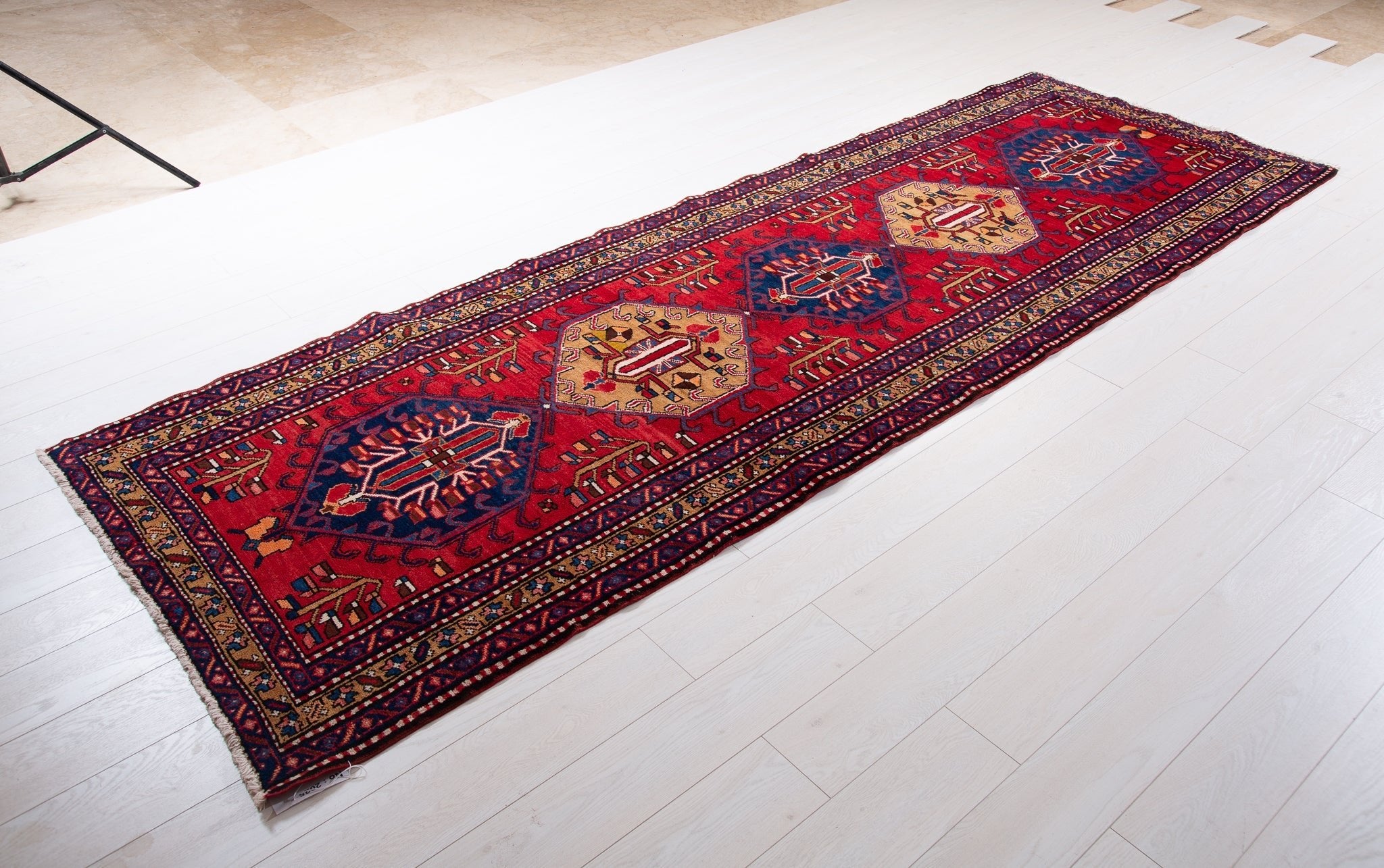 Hand-Knotted Vintage Wool Runner Rug – 10' 9" x 3' 9" (328 x 113 cm) - Yasi & Fara