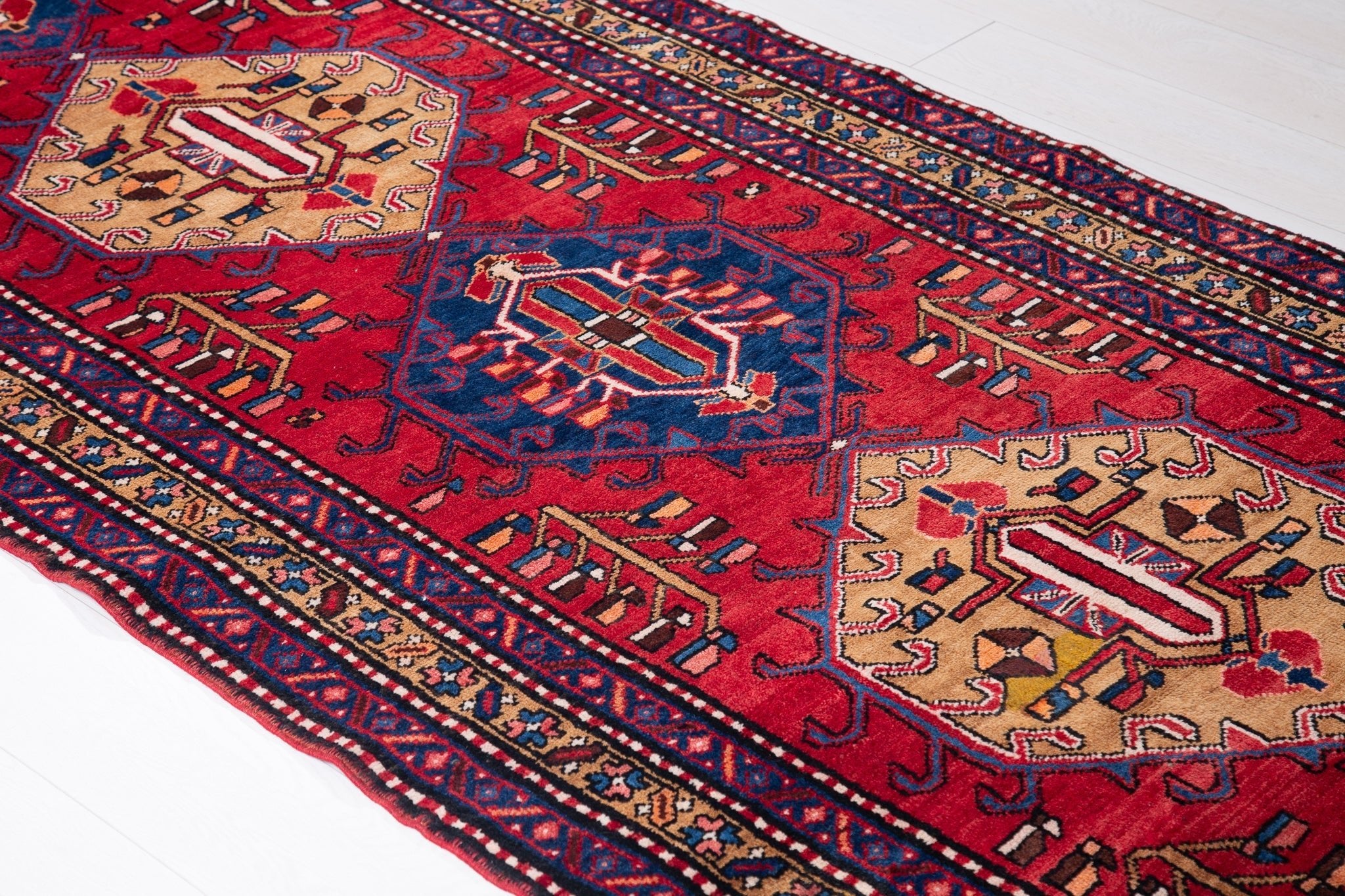 Hand-Knotted Vintage Wool Runner Rug – 10' 9" x 3' 9" (328 x 113 cm) - Yasi & Fara