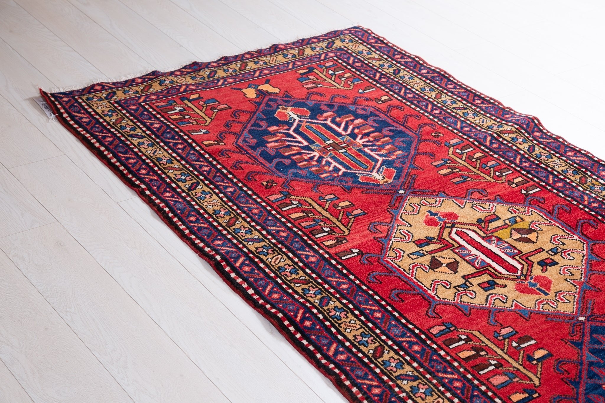 Hand-Knotted Vintage Wool Runner Rug – 10' 9" x 3' 9" (328 x 113 cm) - Yasi & Fara
