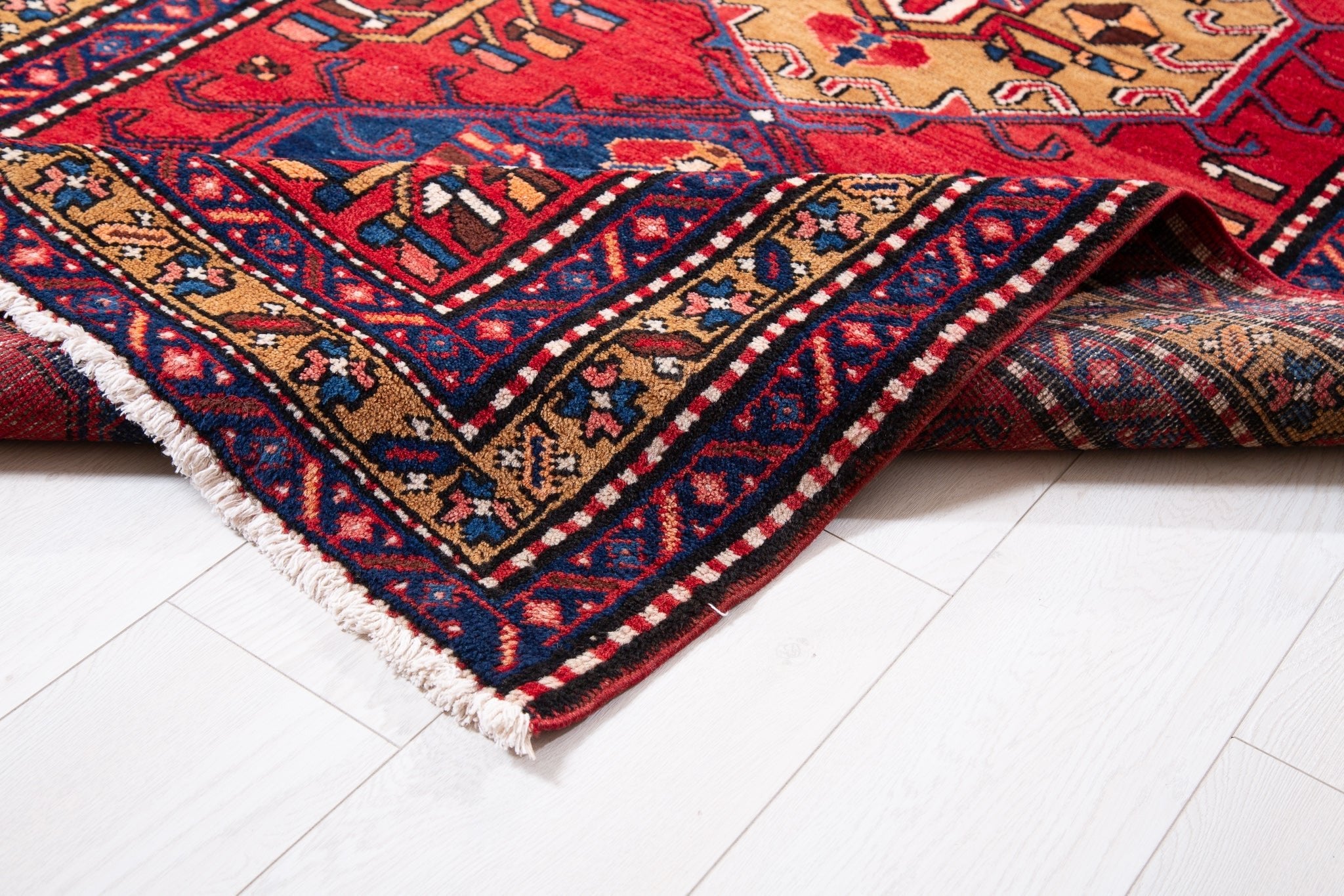 Hand-Knotted Vintage Wool Runner Rug – 10' 9" x 3' 9" (328 x 113 cm) - Yasi & Fara