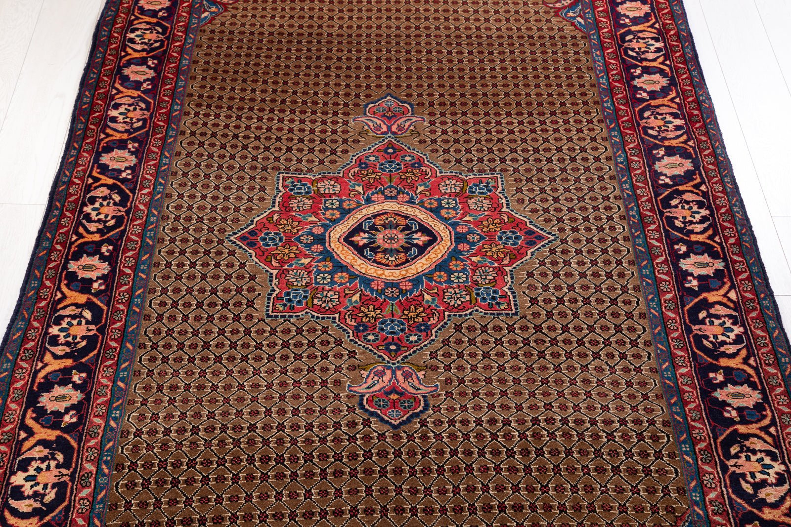 Hand-Knotted Vintage Wool Area Rug – 11' 1" x 5' 1" (338 x 154 cm) - Yasi & Fara
