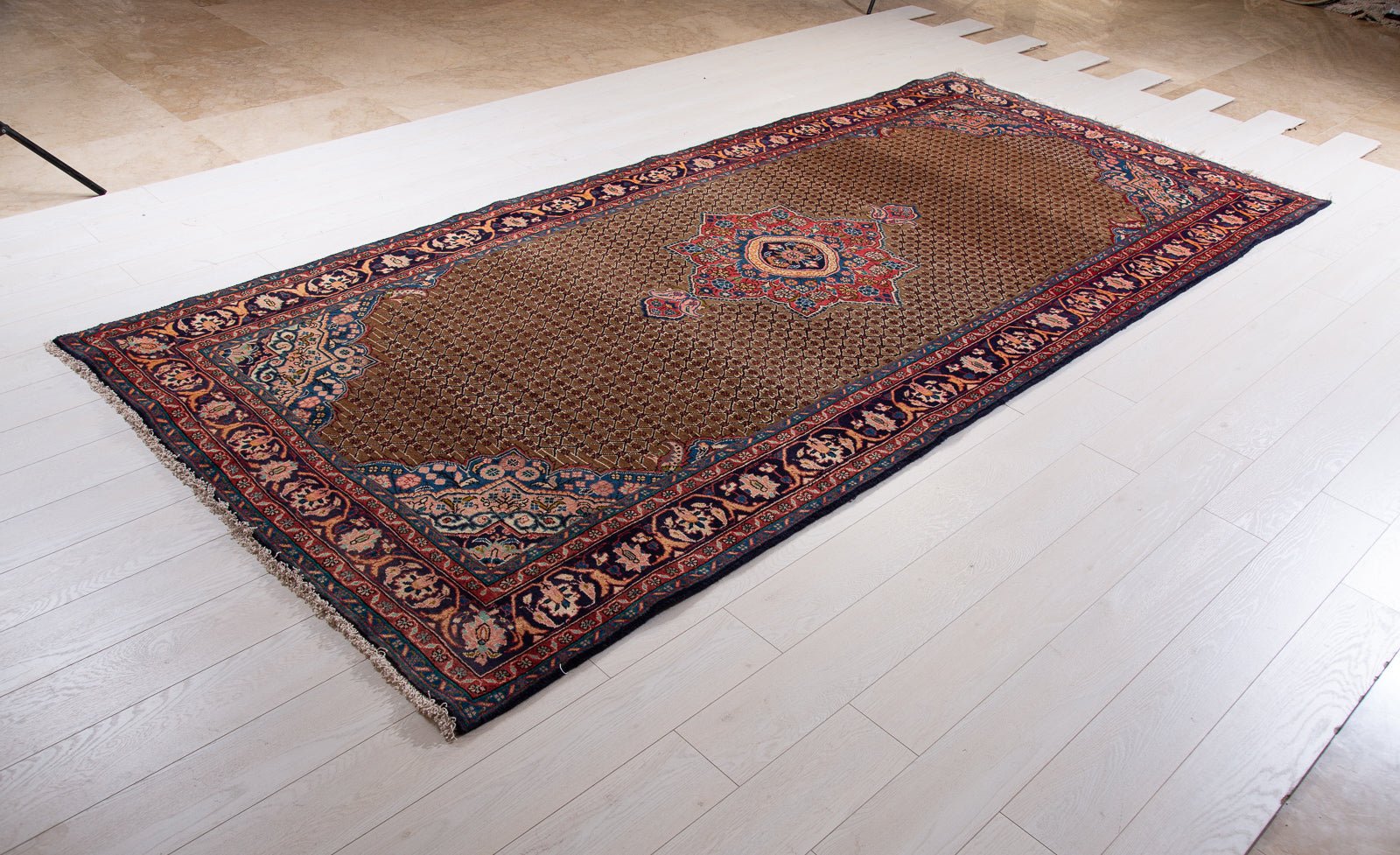 Hand-Knotted Vintage Wool Area Rug – 11' 1" x 5' 1" (338 x 154 cm) - Yasi & Fara