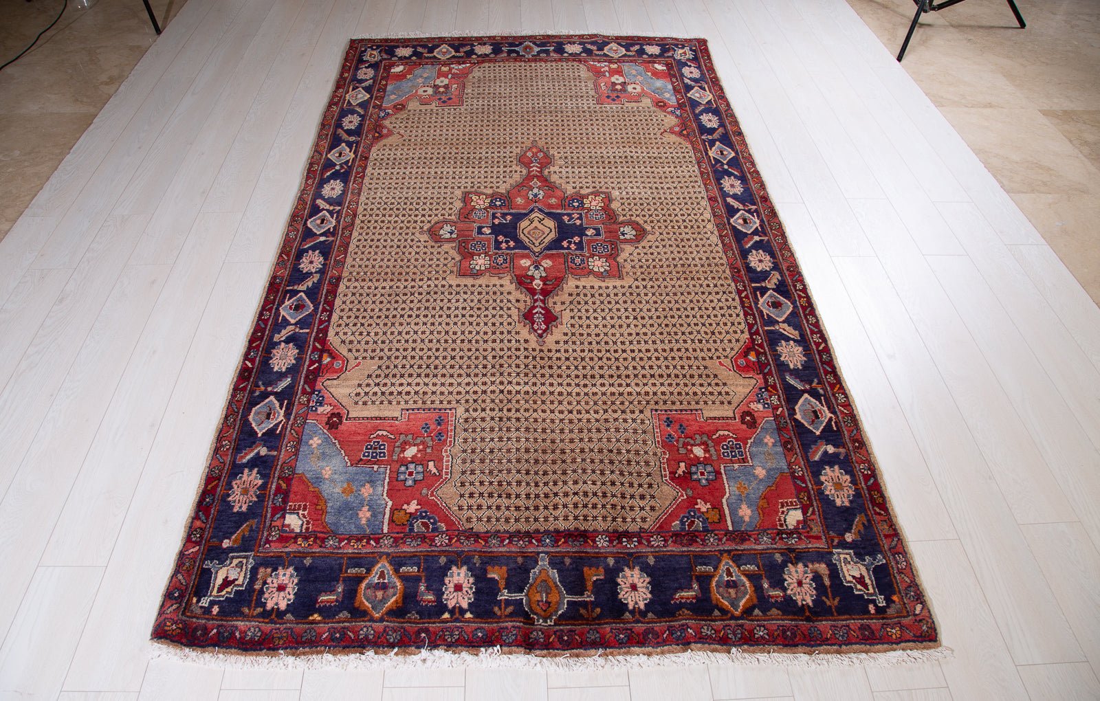 Hand-Knotted Vintage Wool Area Rug – 8' 9" x 4' 11" (267 x 149 cm) - Yasi & Fara