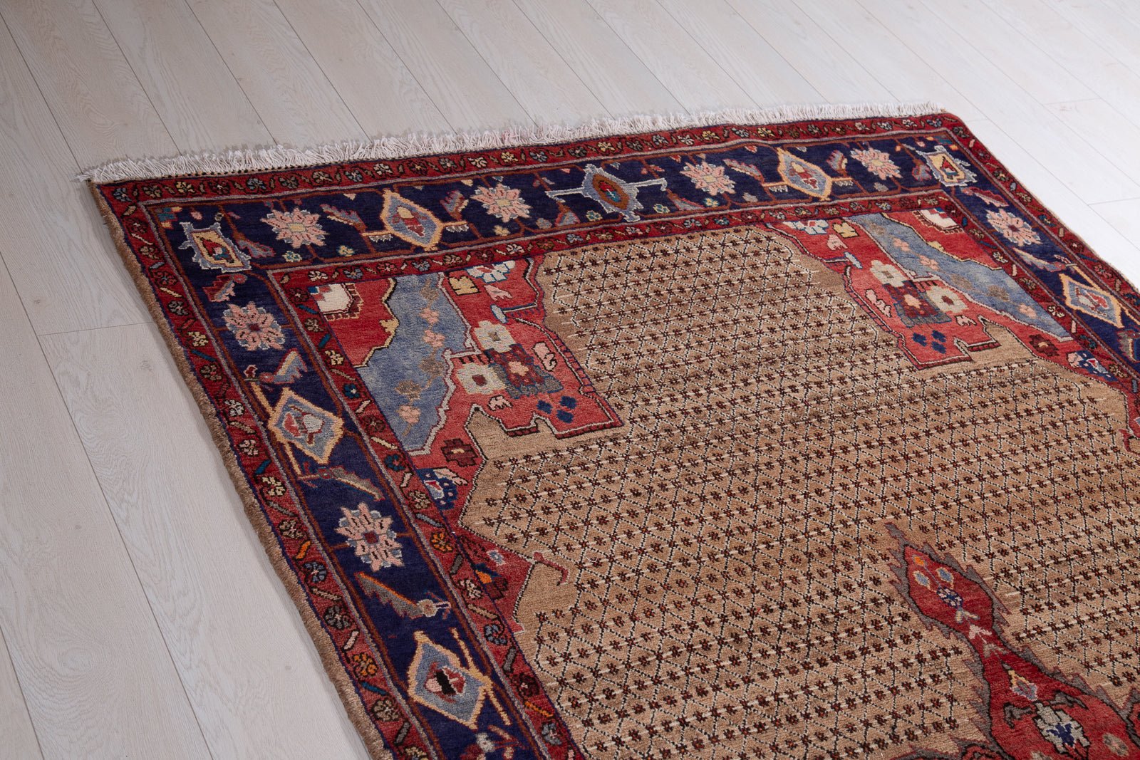Hand-Knotted Vintage Wool Area Rug – 8' 9" x 4' 11" (267 x 149 cm) - Yasi & Fara