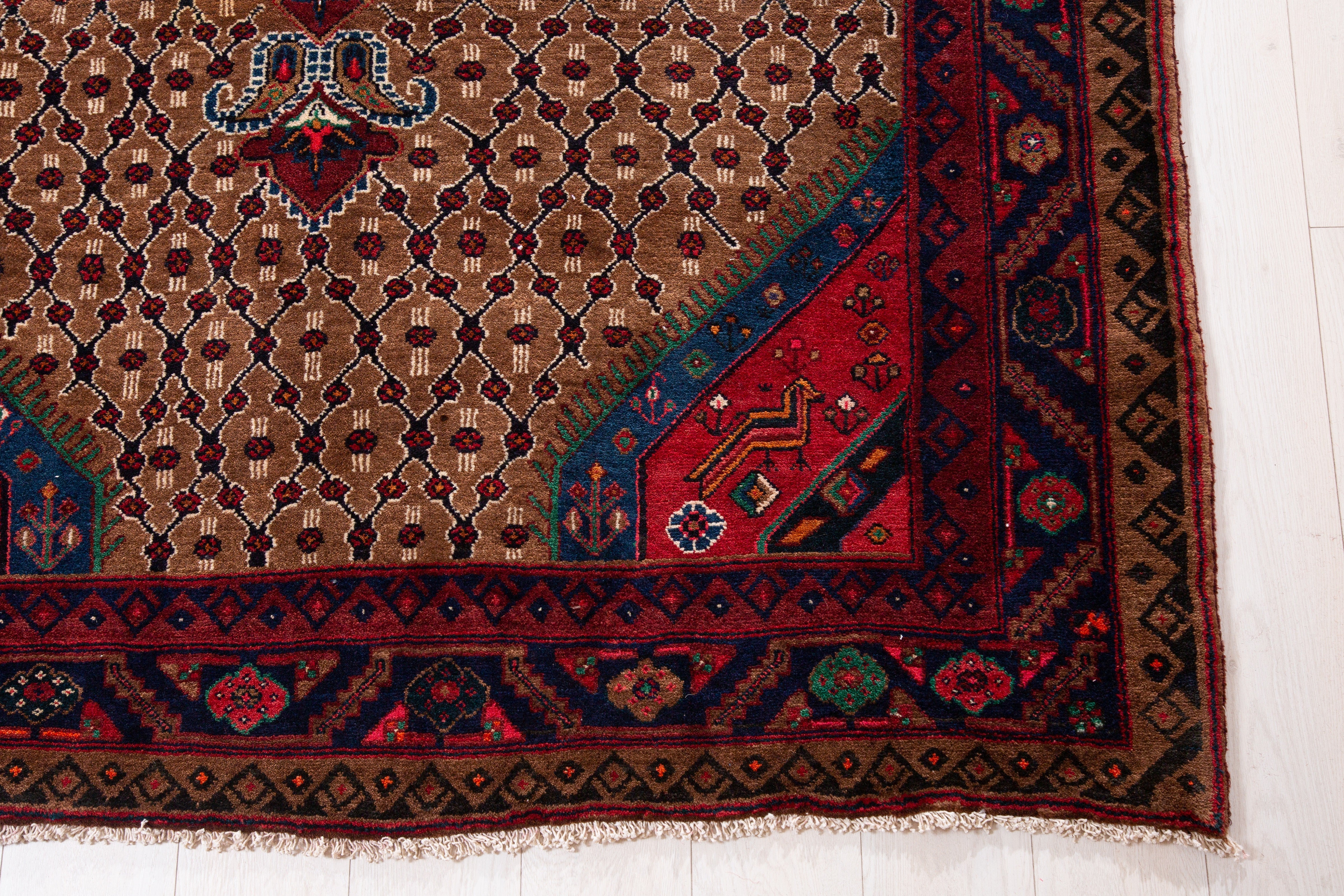 Hand-Knotted Vintage Wool Area Rug – 10' 7" x 5' 3" (323 x 159 cm) - Yasi & Fara