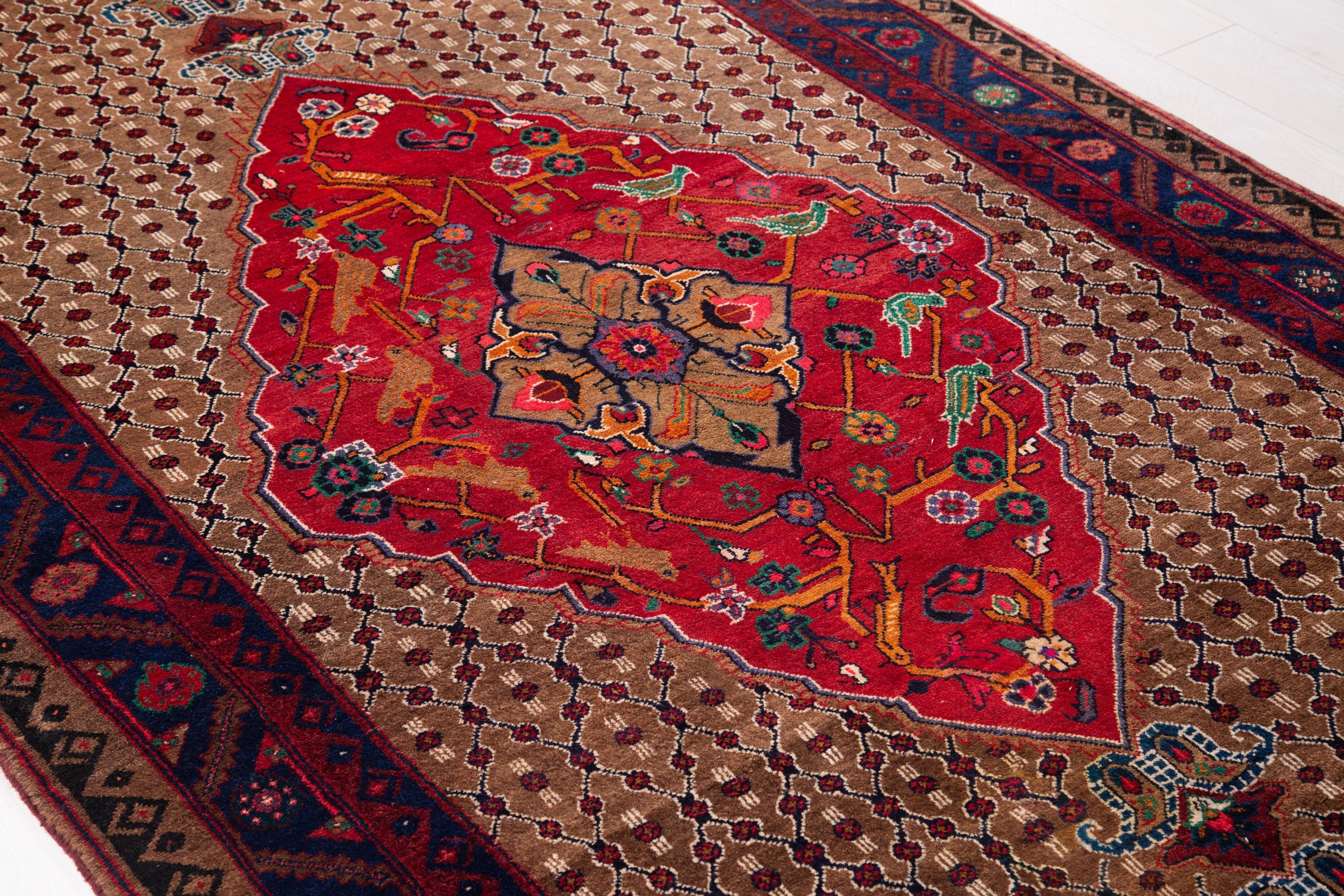 Hand-Knotted Vintage Wool Area Rug – 10' 7" x 5' 3" (323 x 159 cm) - Yasi & Fara
