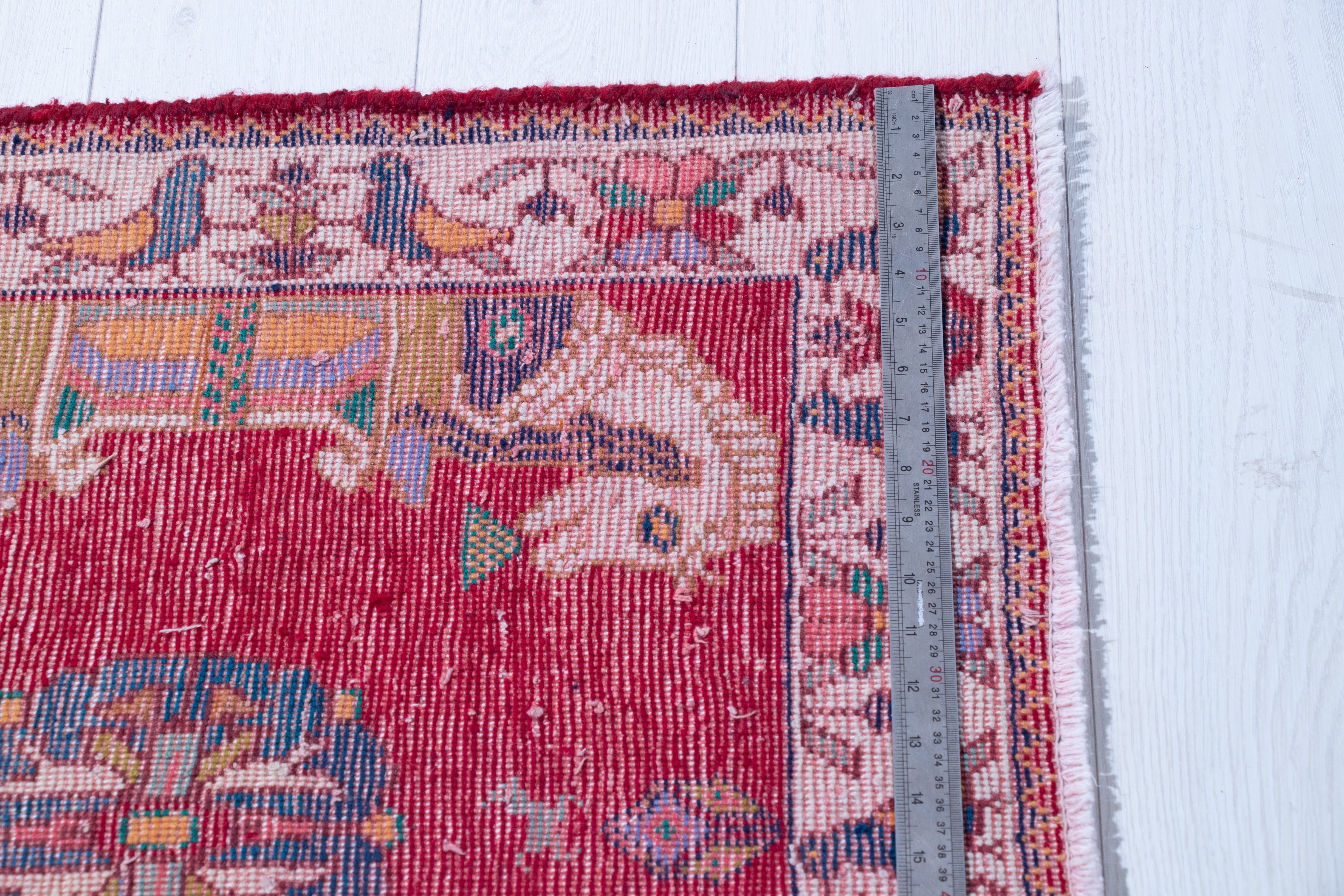 Hand-Knotted Vintage Wool Small Area Rug – 2' 4" x 2' 2" (72 x 66 cm) - Yasi & Fara