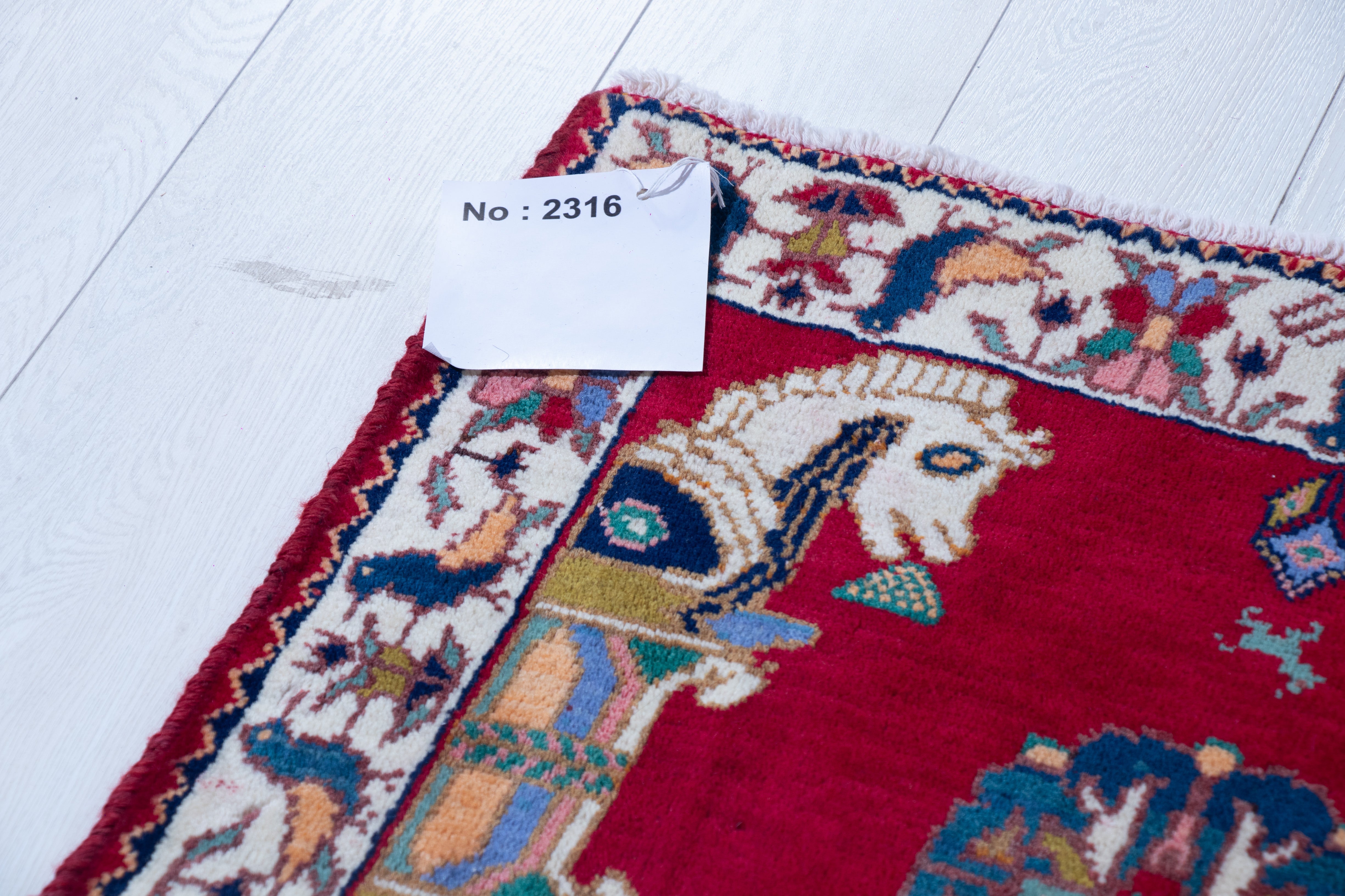Hand-Knotted Vintage Wool Small Area Rug – 2' 4" x 2' 2" (72 x 66 cm) - Yasi & Fara