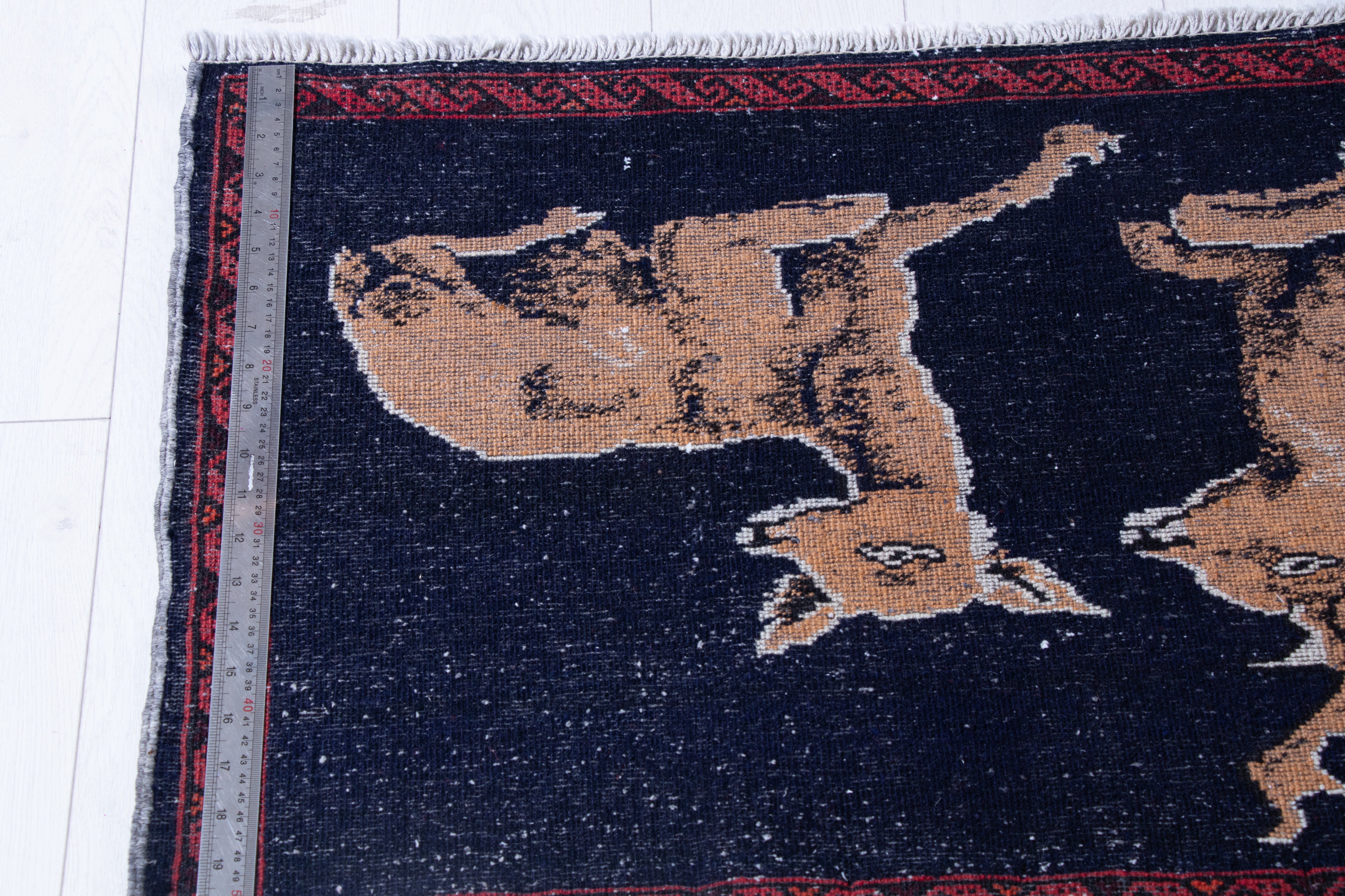 Pair of Hand-Knotted Vintage Wool Small Area Rugs – 1' 10" x 3' 5" (55 x 104 cm) - Yasi & Fara
