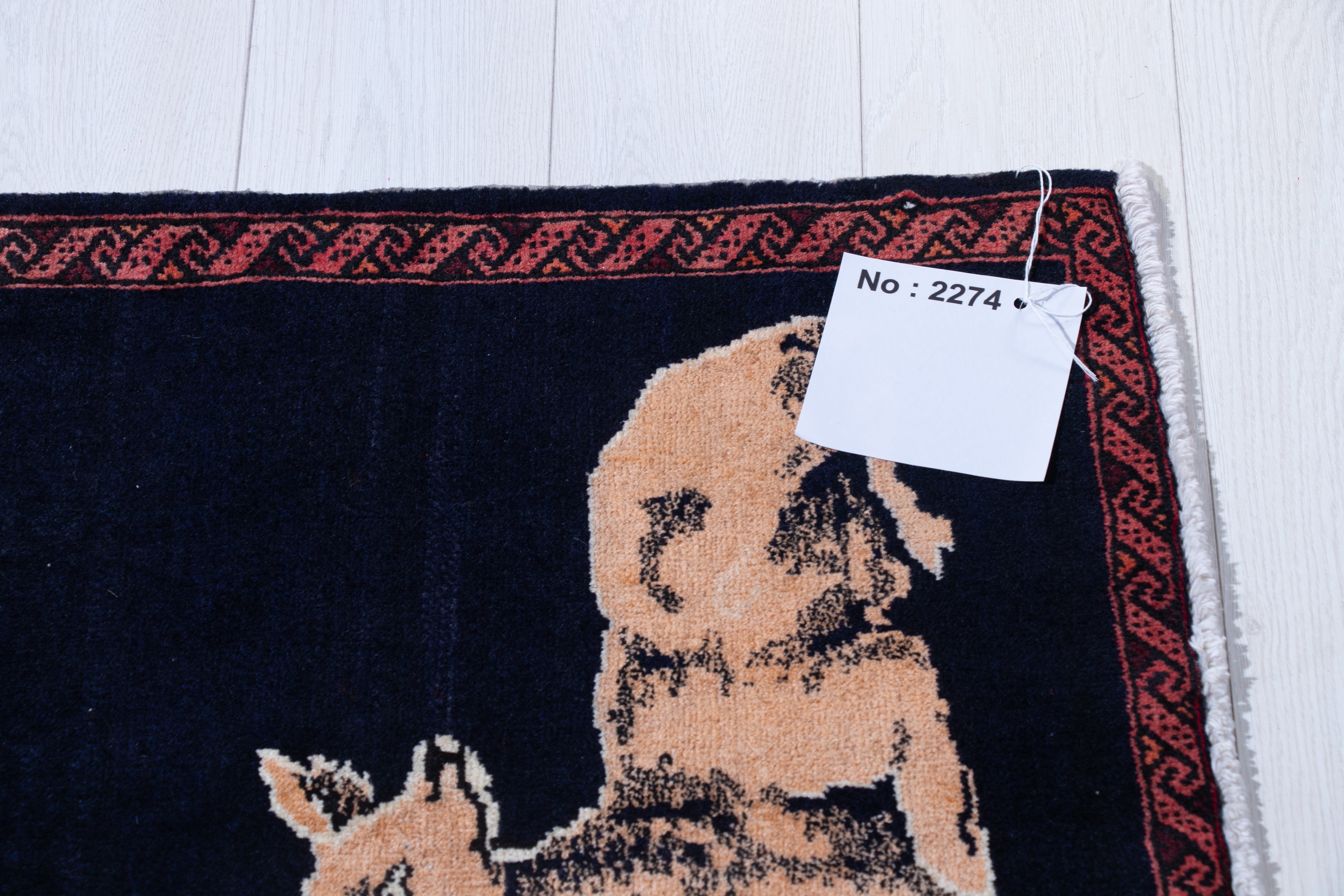 Pair of Hand-Knotted Vintage Wool Small Area Rugs – 1' 10" x 3' 5" (55 x 104 cm) - Yasi & Fara