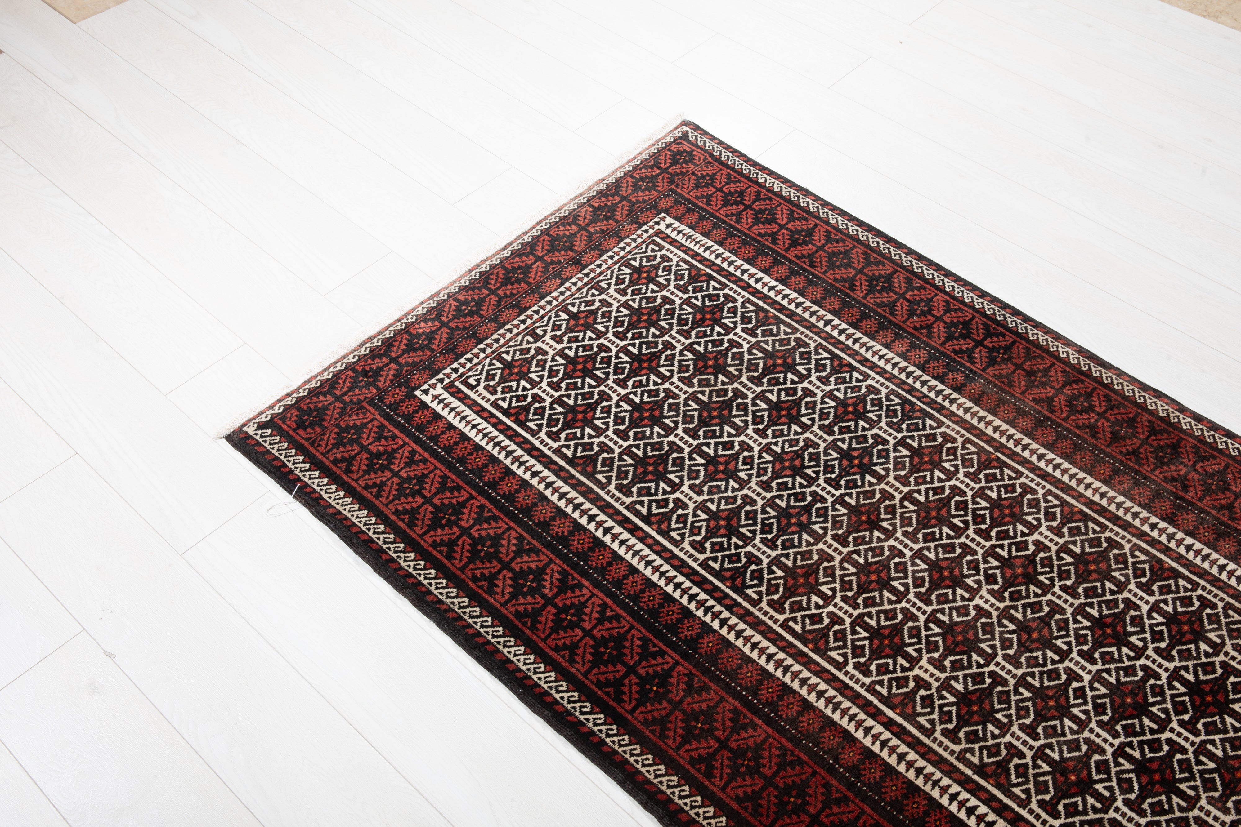 Hand-Knotted Vintage Wool Area Rug – 6' 7" x 3' 3" (202 x 100 cm) - Yasi & Fara