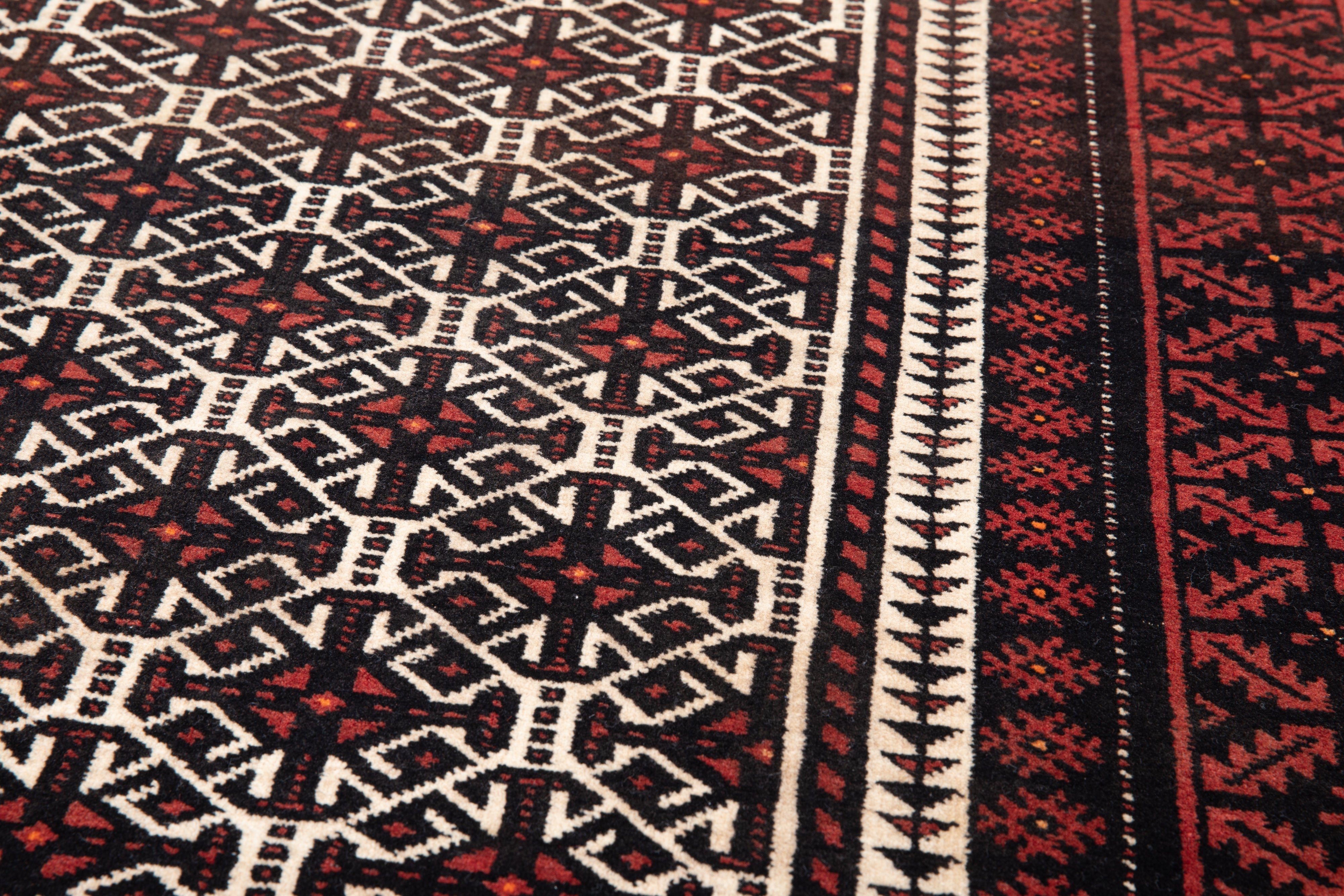 Hand-Knotted Vintage Wool Area Rug – 6' 7" x 3' 3" (202 x 100 cm) - Yasi & Fara