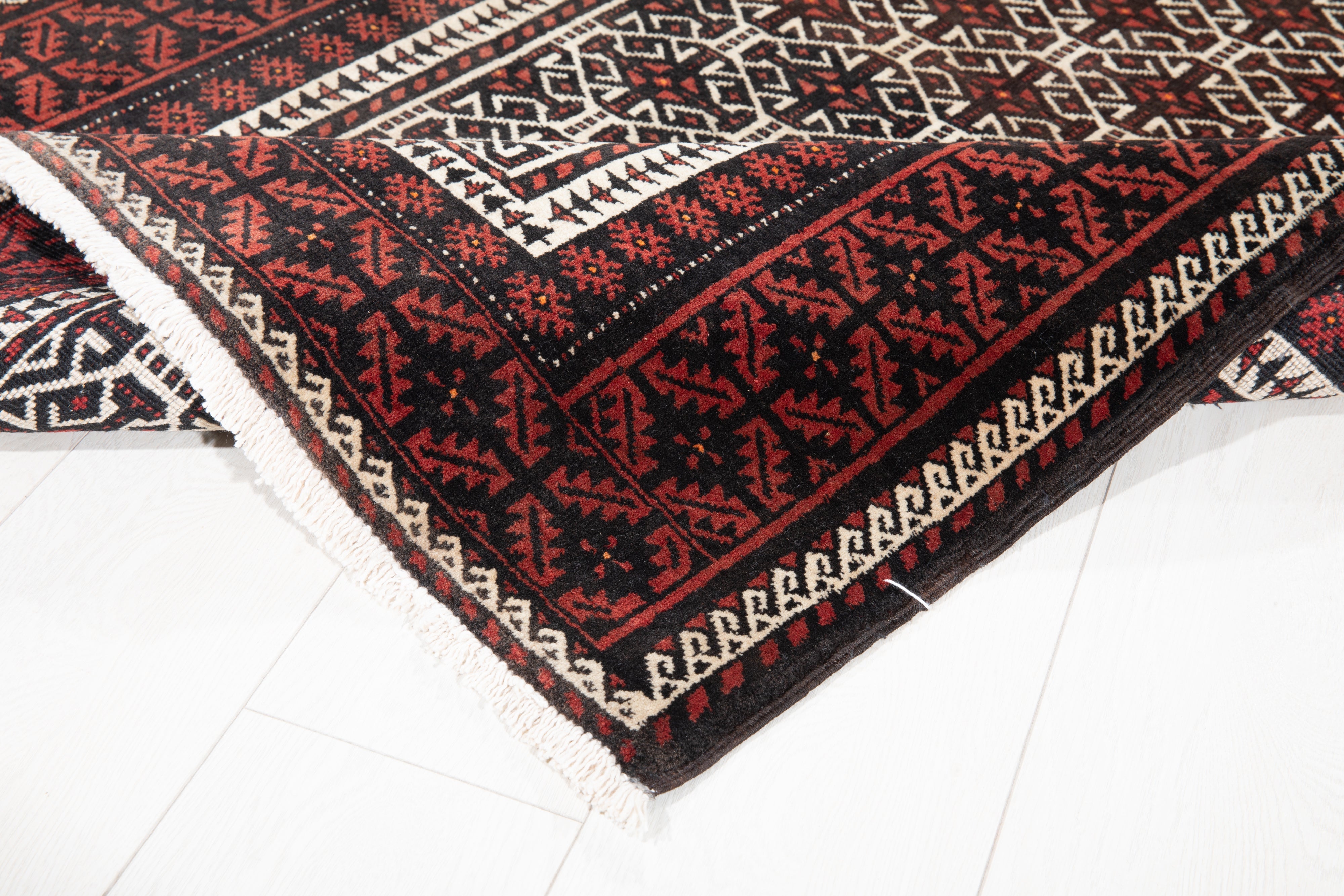 Hand-Knotted Vintage Wool Area Rug – 6' 7" x 3' 3" (202 x 100 cm) - Yasi & Fara