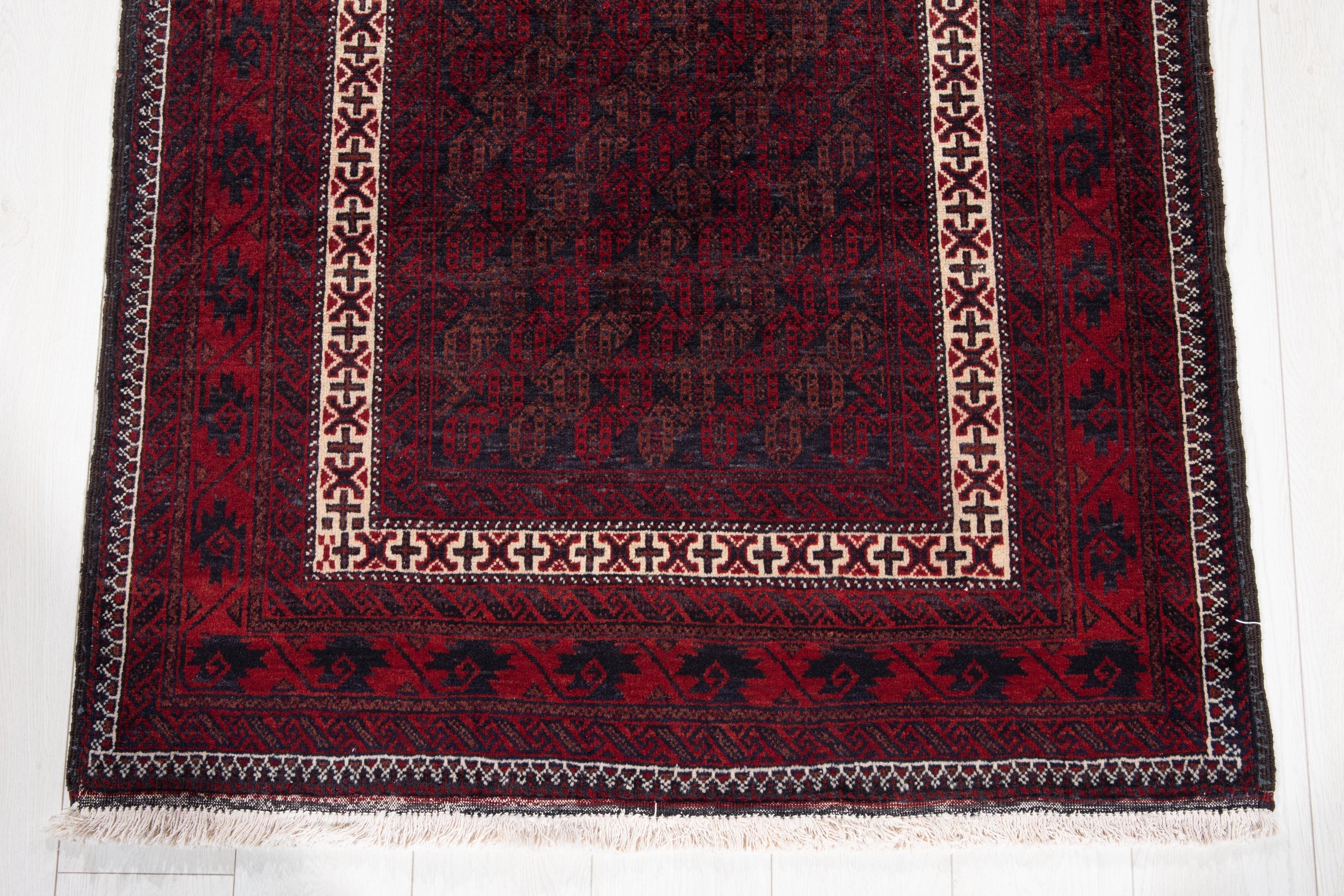 Hand-Knotted Vintage Wool Area Rug – 6' 5" x 3' 2" (195 x 97 cm) - Yasi & Fara