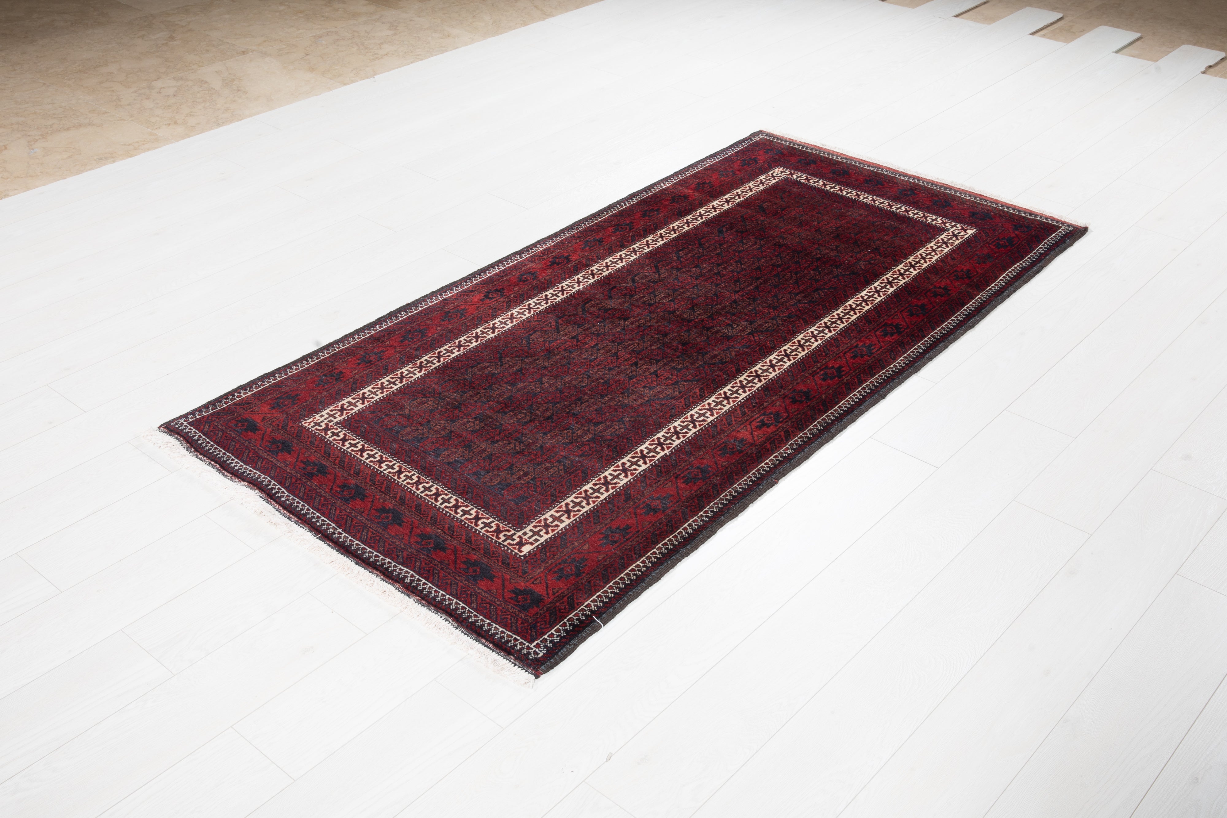 Hand-Knotted Vintage Wool Area Rug – 6' 5" x 3' 2" (195 x 97 cm) - Yasi & Fara