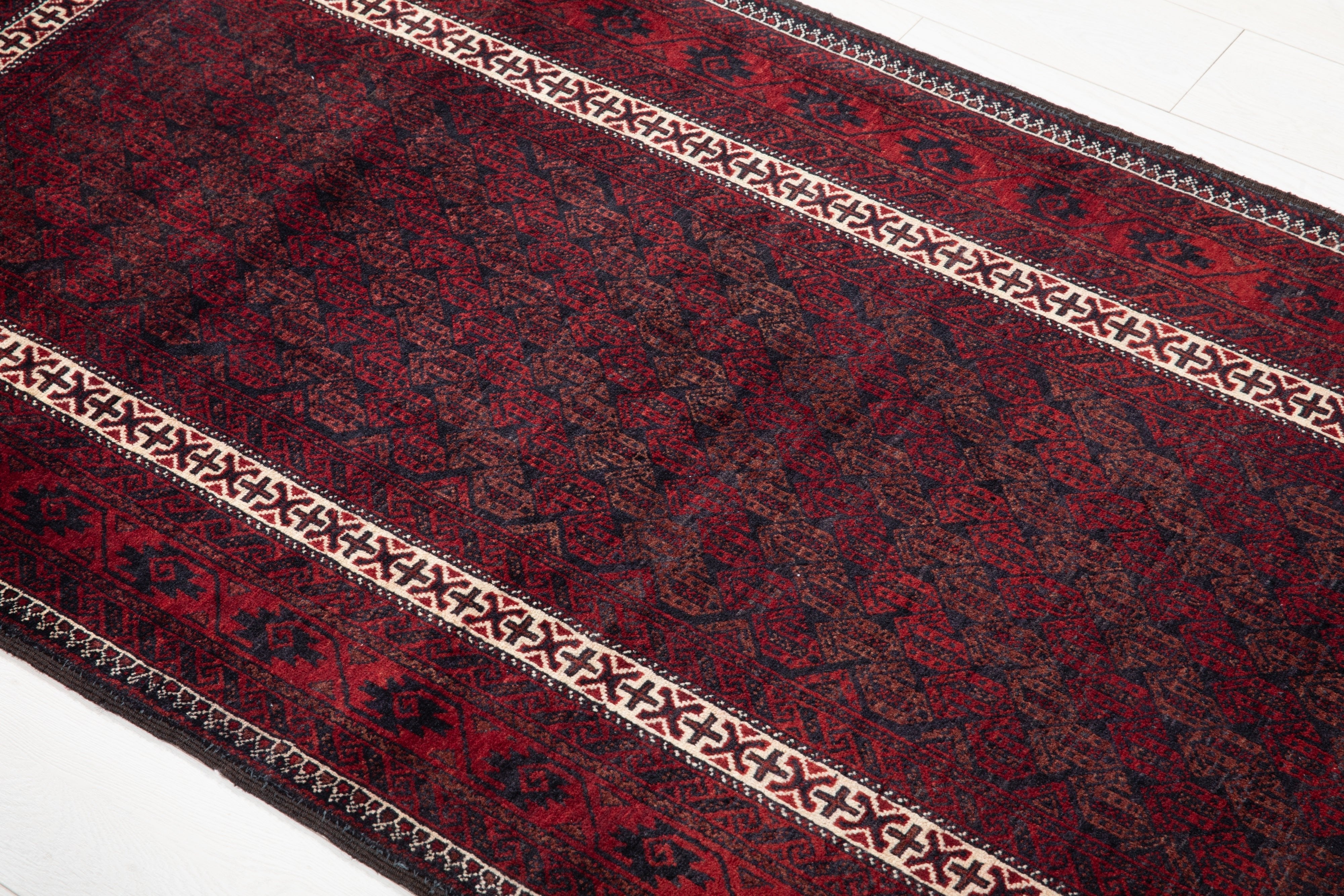 Hand-Knotted Vintage Wool Area Rug – 6' 5" x 3' 2" (195 x 97 cm) - Yasi & Fara