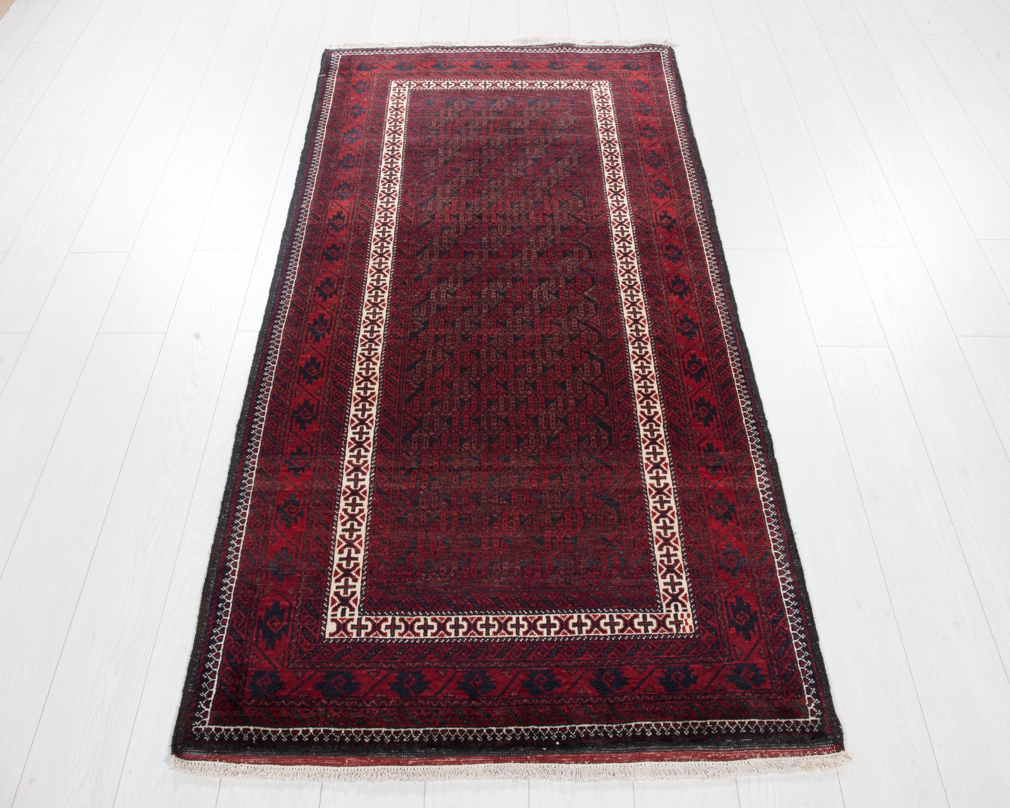Hand-Knotted Vintage Wool Area Rug – 6' 5" x 3' 2" (195 x 97 cm) - Yasi & Fara
