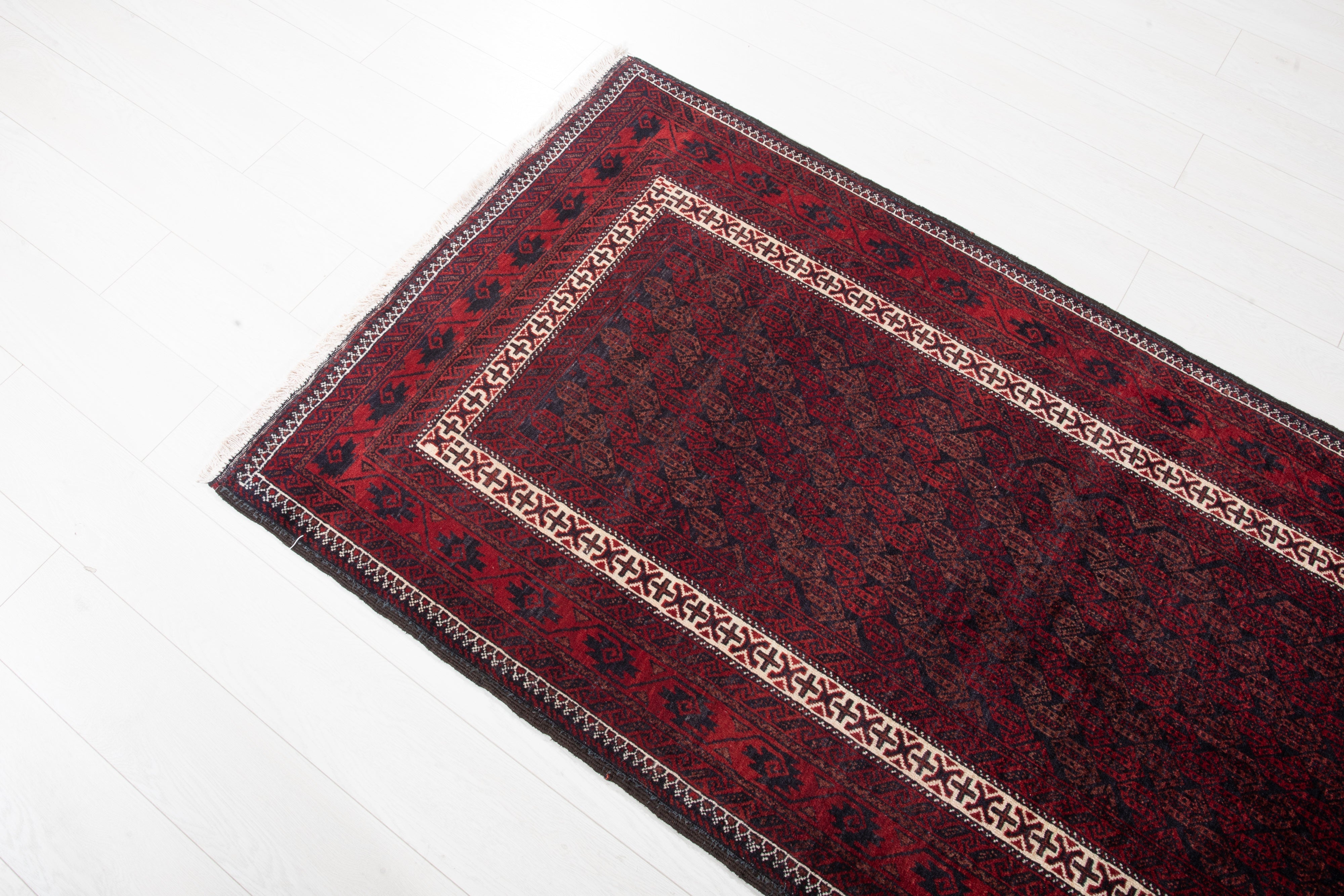 Hand-Knotted Vintage Wool Area Rug – 6' 5" x 3' 2" (195 x 97 cm) - Yasi & Fara