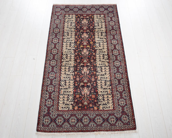 6' 4" x 3' 4" Excellent Hand-Knotted Extra Fine Tribal Rug - Yasi & Fara 