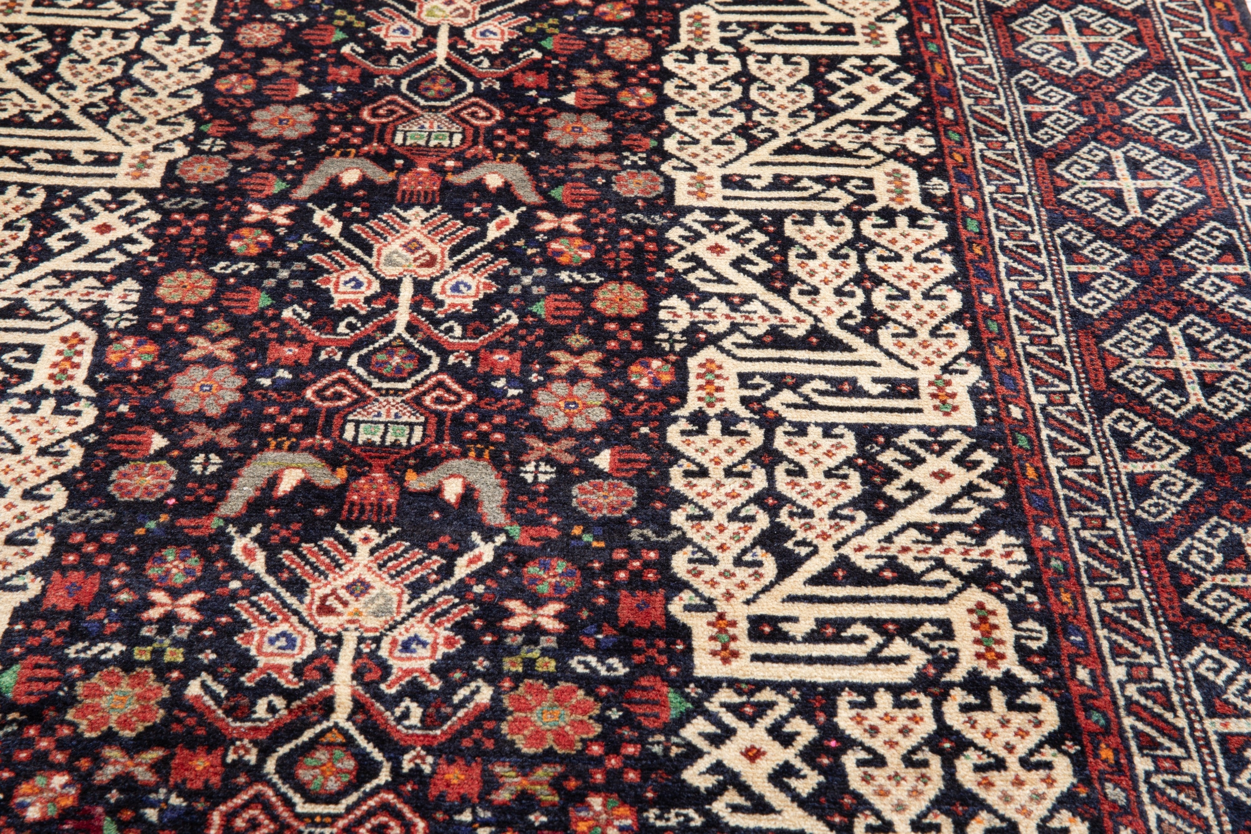 Hand-Knotted Vintage Wool Area Rug – 6' 4" x 3' 4" (194 x 102 cm) - Yasi & Fara