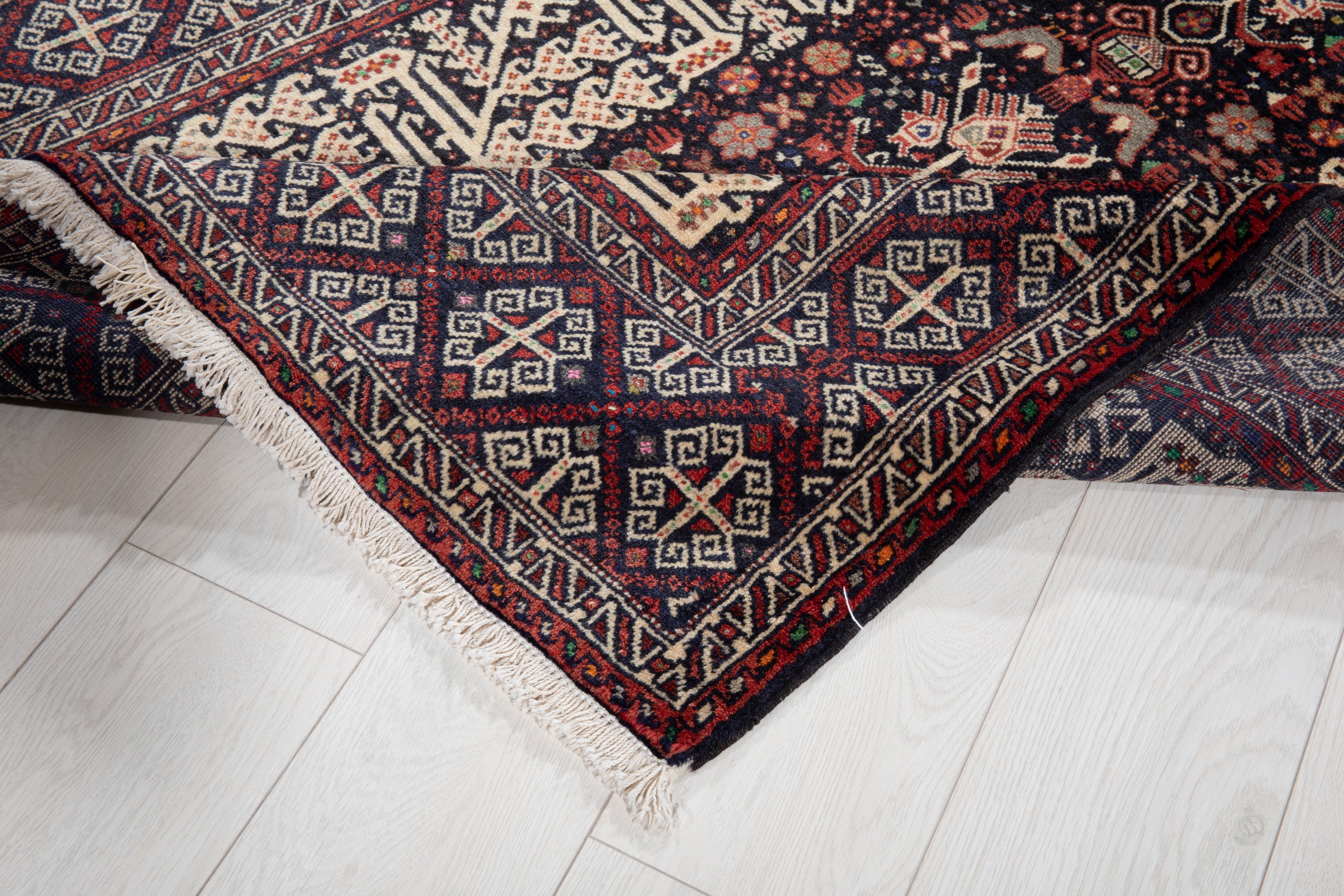 Hand-Knotted Vintage Wool Area Rug – 6' 4" x 3' 4" (194 x 102 cm) - Yasi & Fara