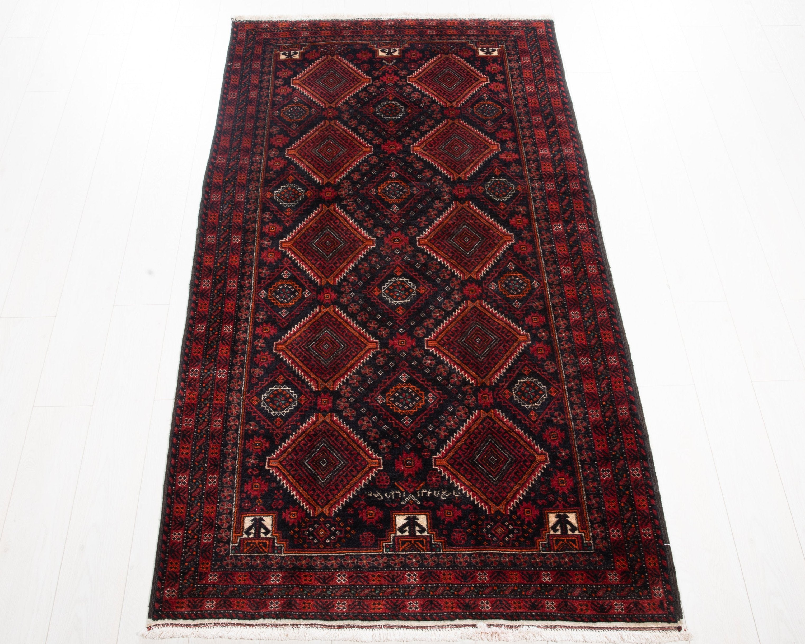 Hand-Knotted Vintage Wool Area Rug – 6' 9" x 3' 8" (206 x 111 cm) - Yasi & Fara
