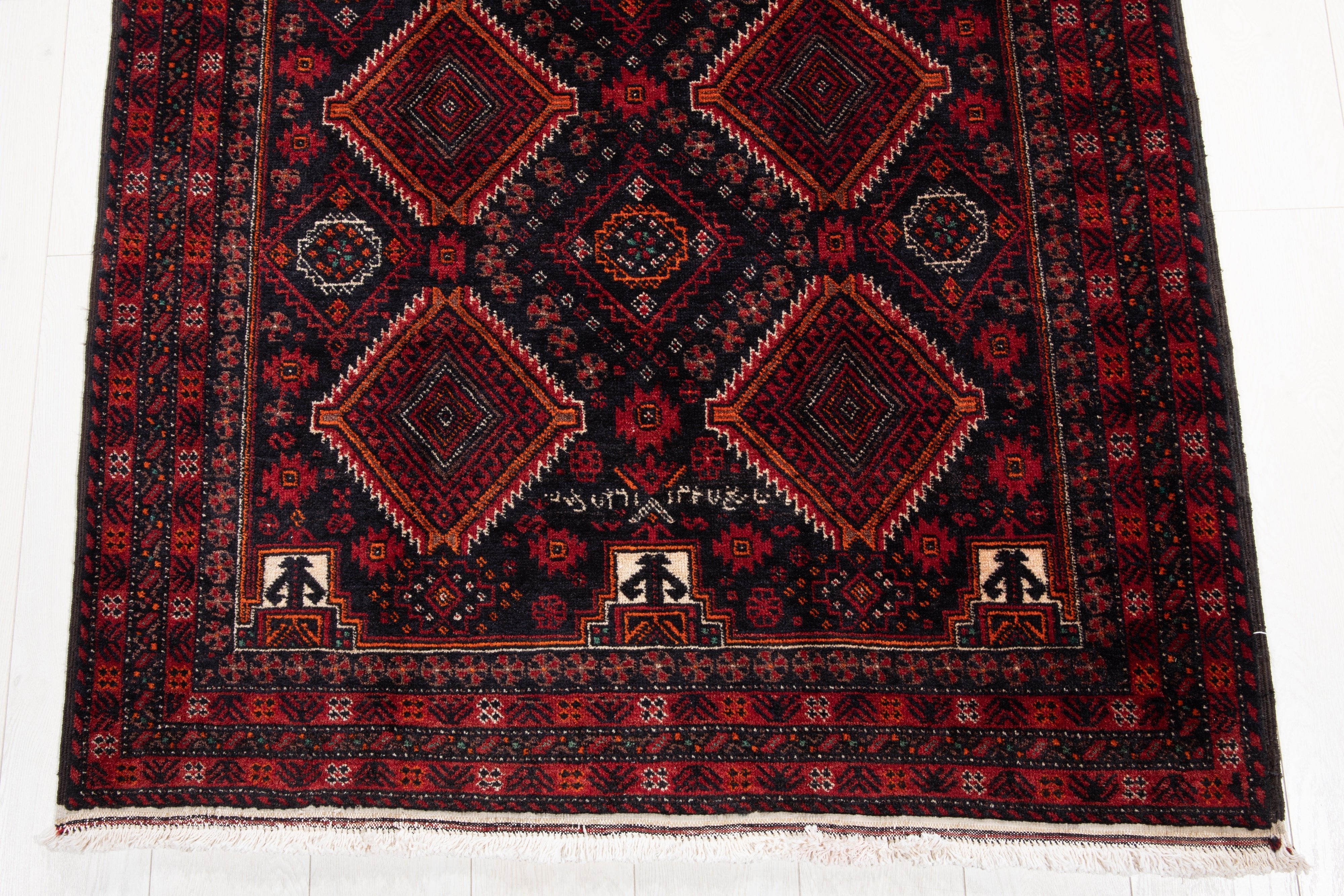 Hand-Knotted Vintage Wool Area Rug – 6' 9" x 3' 8" (206 x 111 cm) - Yasi & Fara