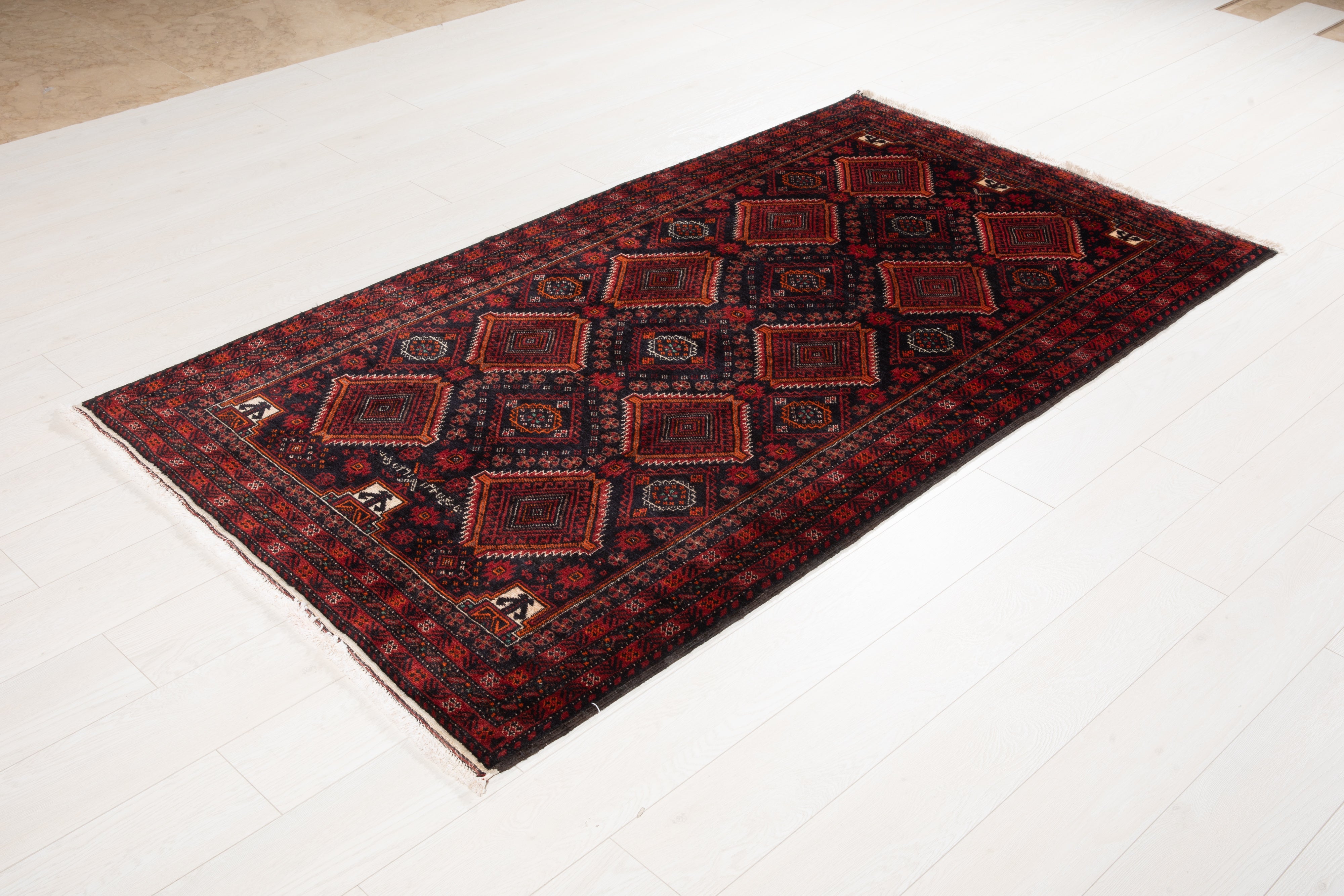 Hand-Knotted Vintage Wool Area Rug – 6' 9" x 3' 8" (206 x 111 cm) - Yasi & Fara