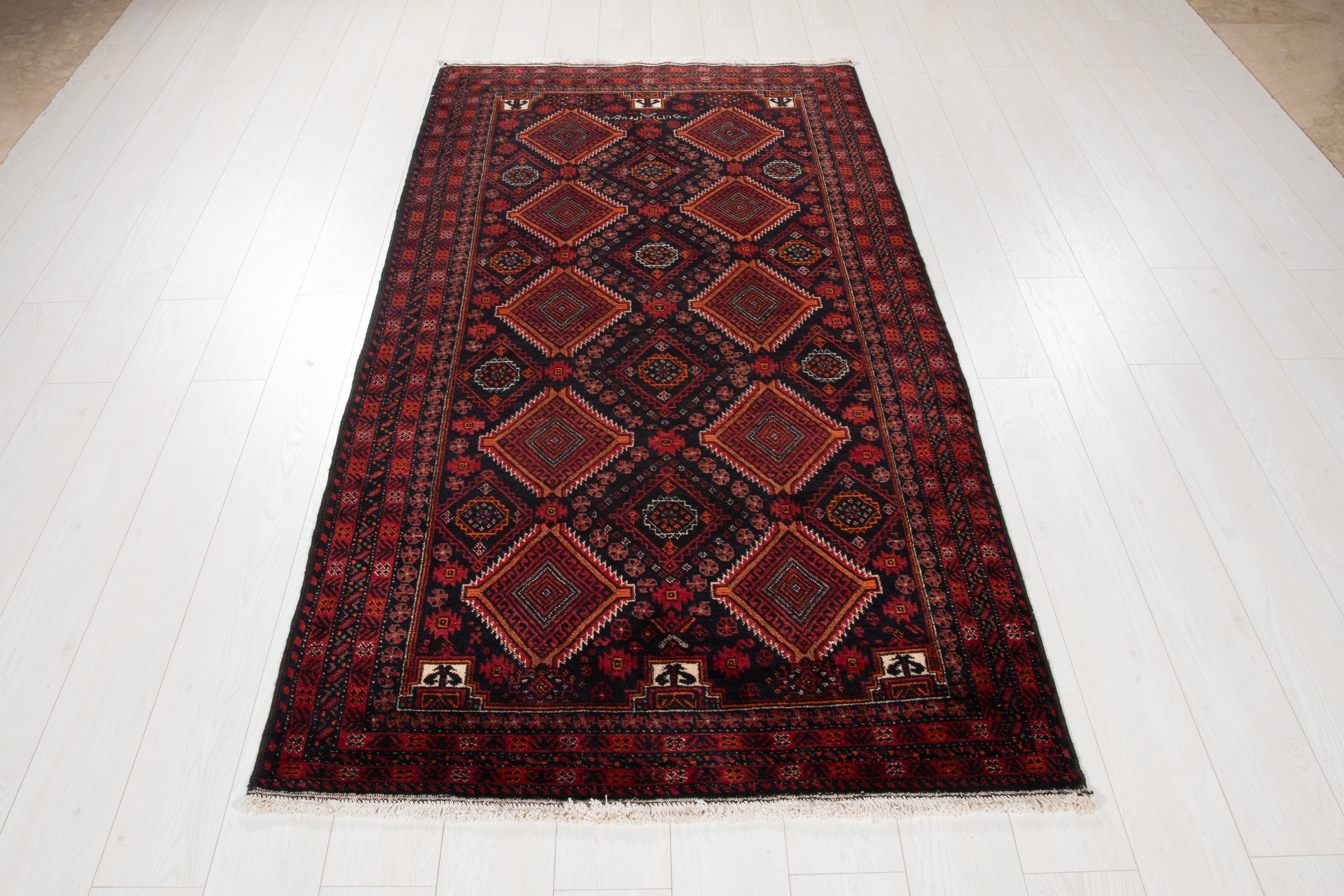 Hand-Knotted Vintage Wool Area Rug – 6' 9" x 3' 8" (206 x 111 cm) - Yasi & Fara