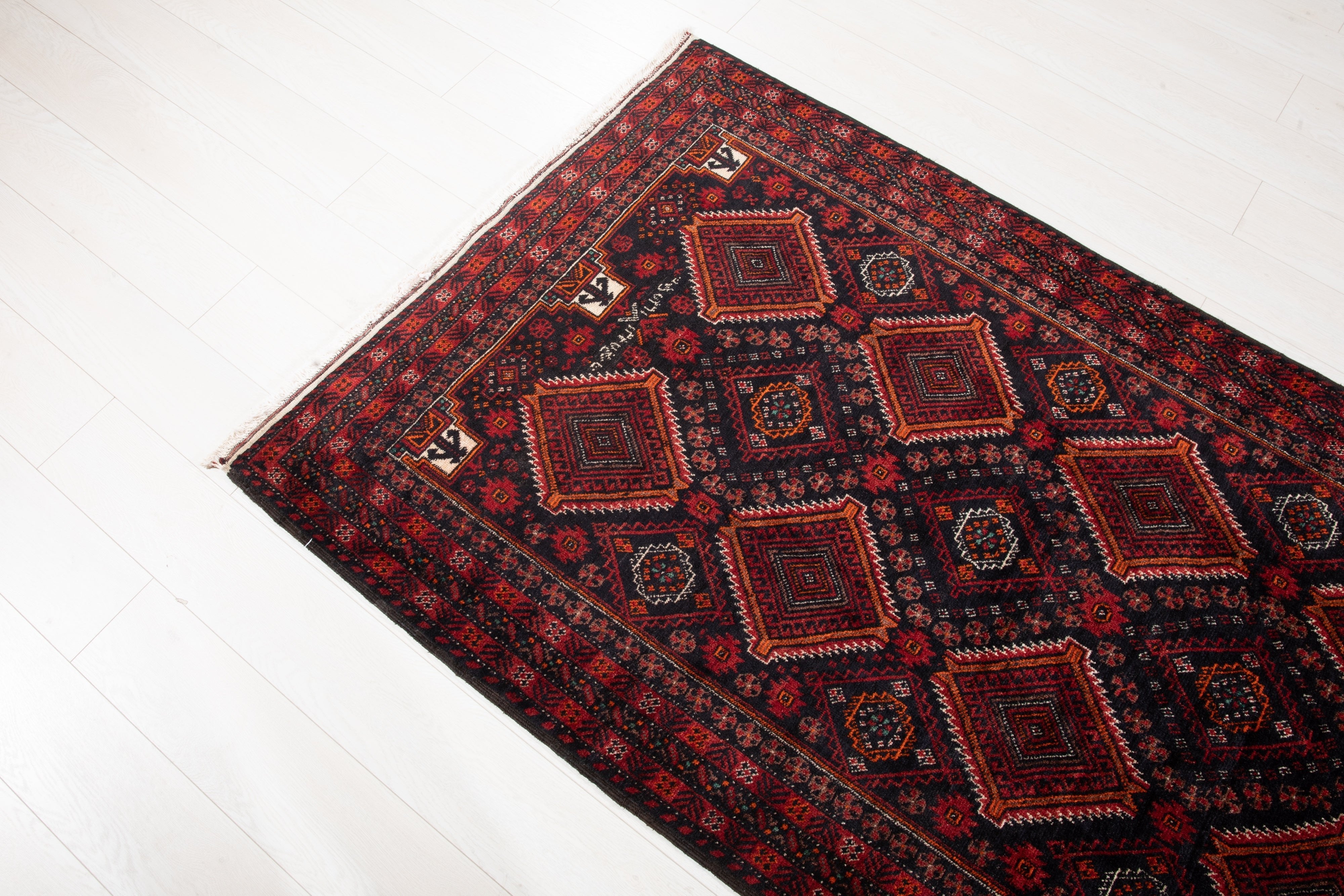 Hand-Knotted Vintage Wool Area Rug – 6' 9" x 3' 8" (206 x 111 cm) - Yasi & Fara