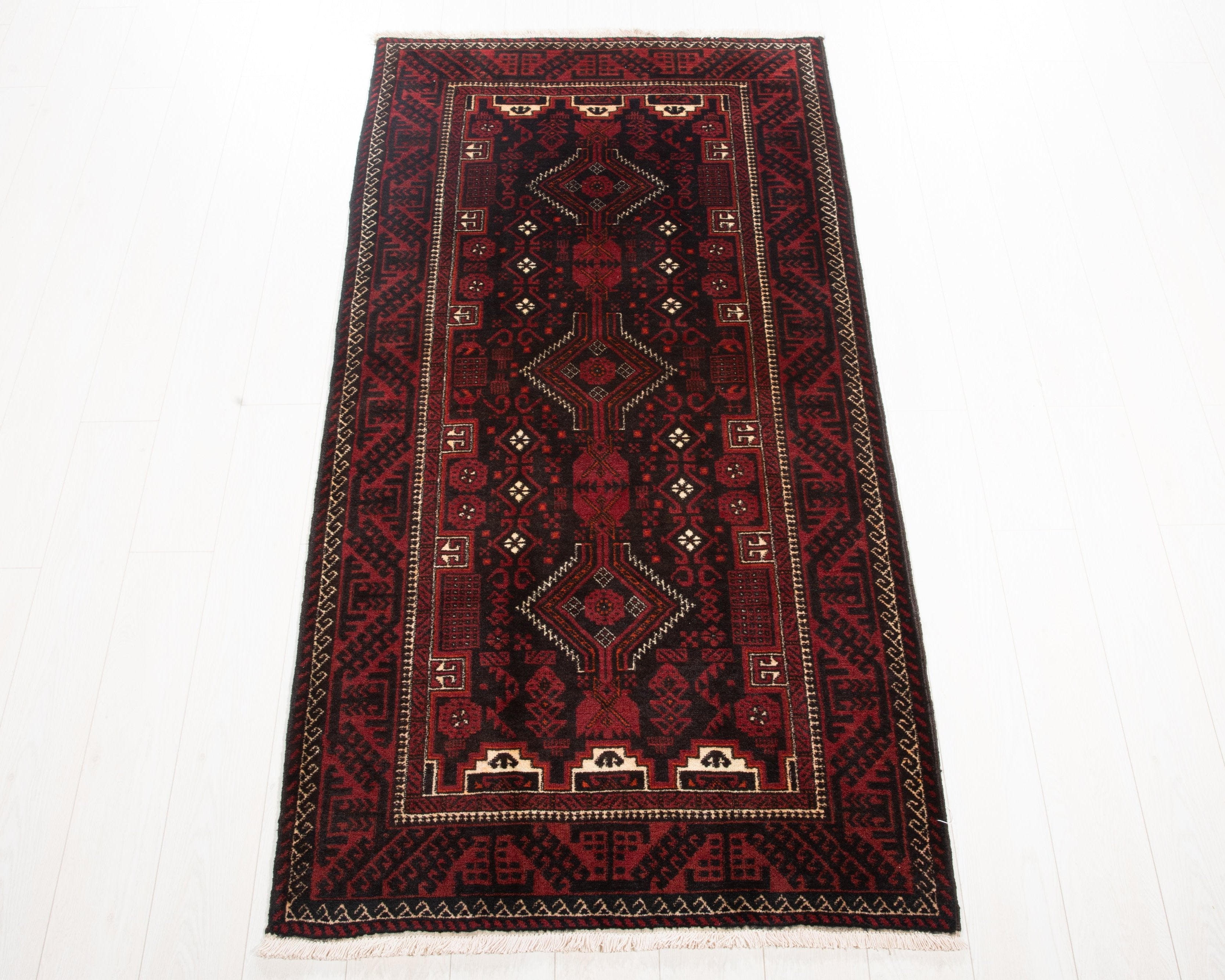 Hand-Knotted Vintage Wool Area Rug – 6' 4" x 3' 3" (193 x 100 cm) - Yasi & Fara