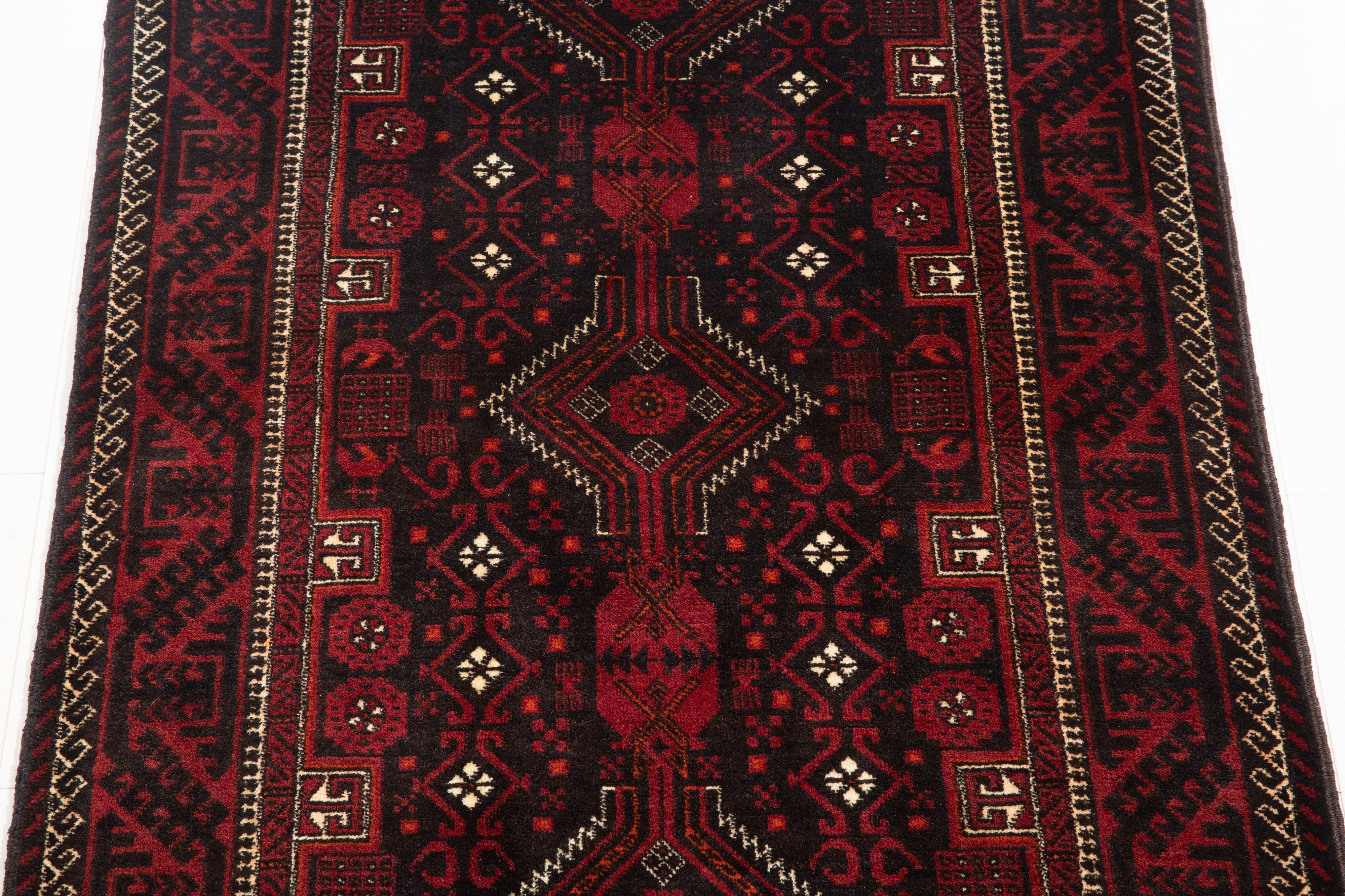 Hand-Knotted Vintage Wool Area Rug – 6' 4" x 3' 3" (193 x 100 cm) - Yasi & Fara
